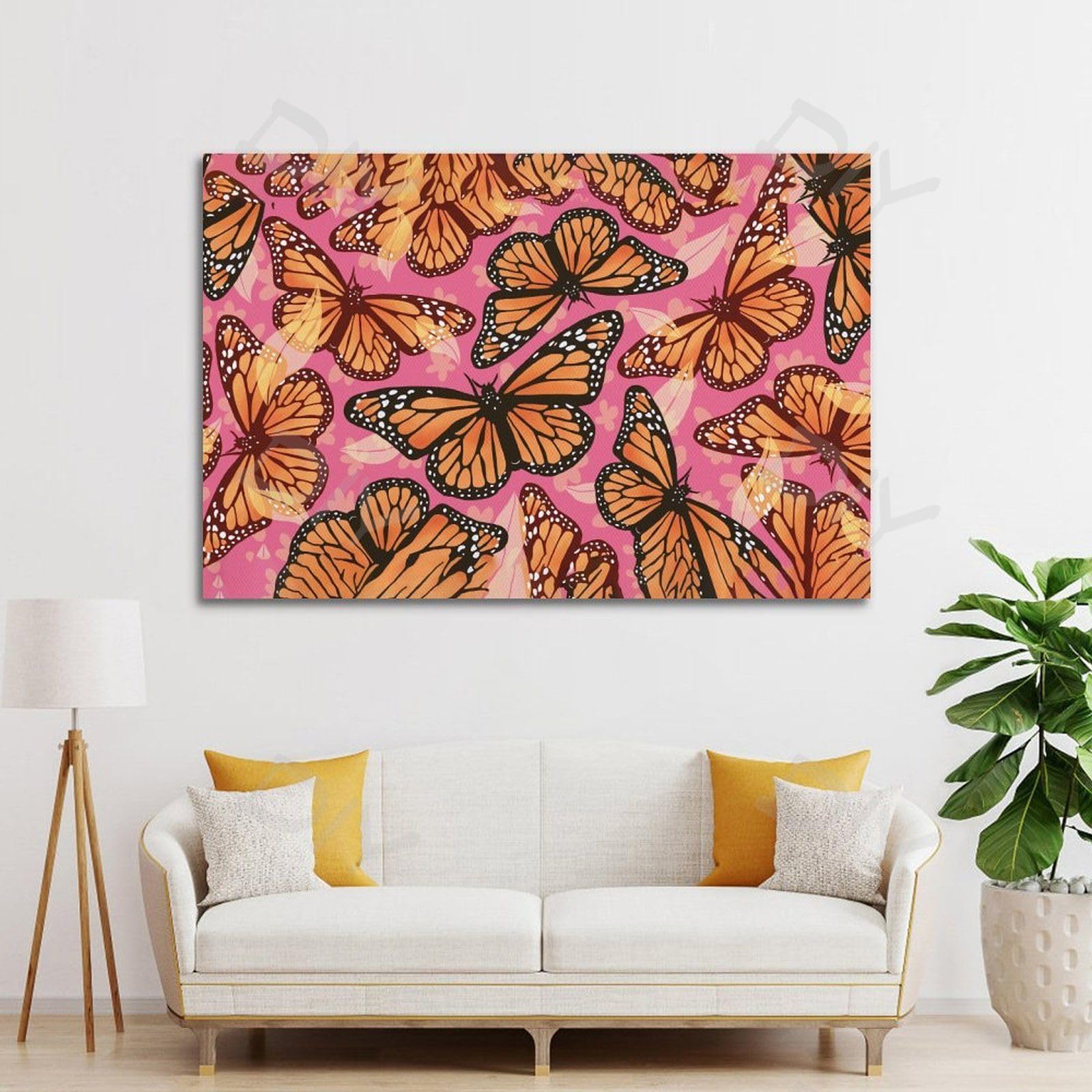 Amazon.co.jp: 美しい翼の帝王蝶 キャンバスポスター寝室の装飾