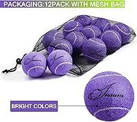 Vista 2 de Bulk Tennis Balls for Beginner – 12 Pack High Elasticity Practice Tennis Balls with Mesh Bag, Suit for Pet Dog Training, Fetching