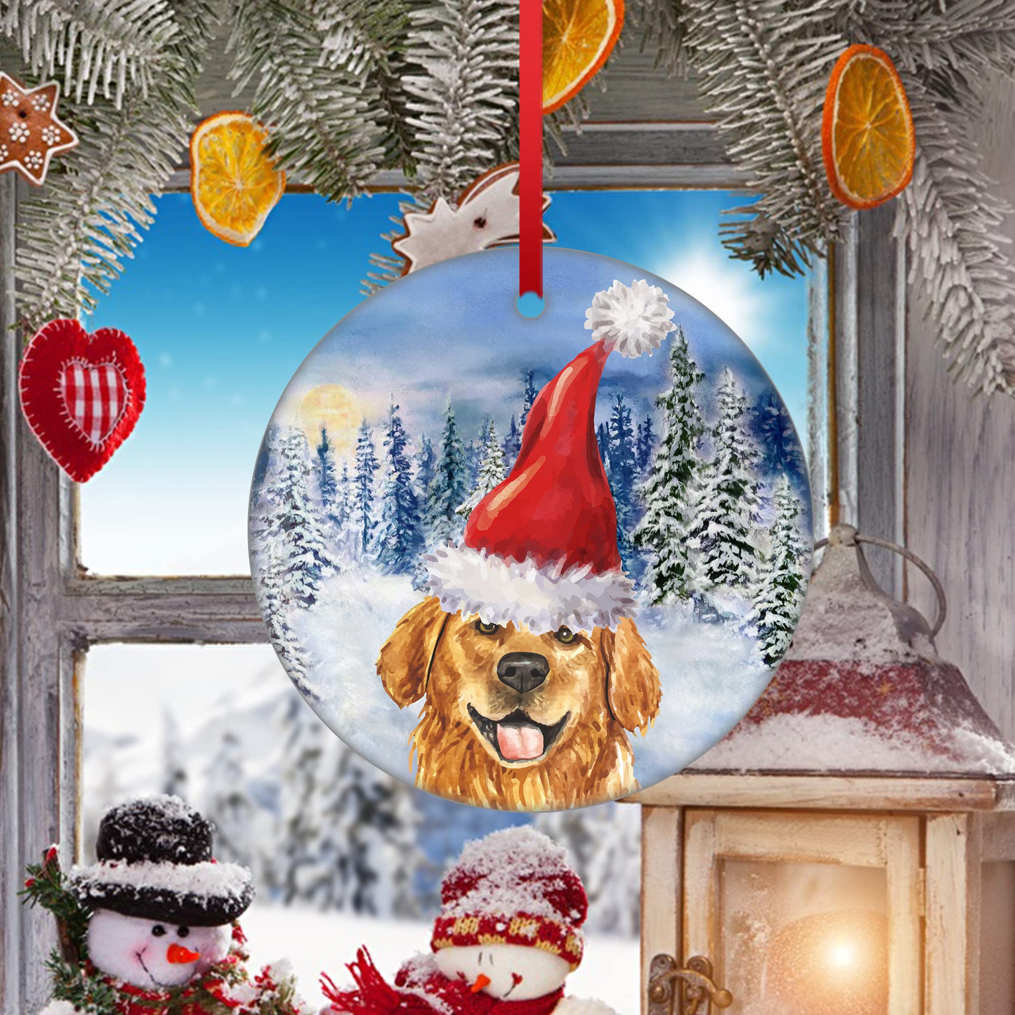 Décoration De Noël En Forme De Chien Souriant Golden Retriever