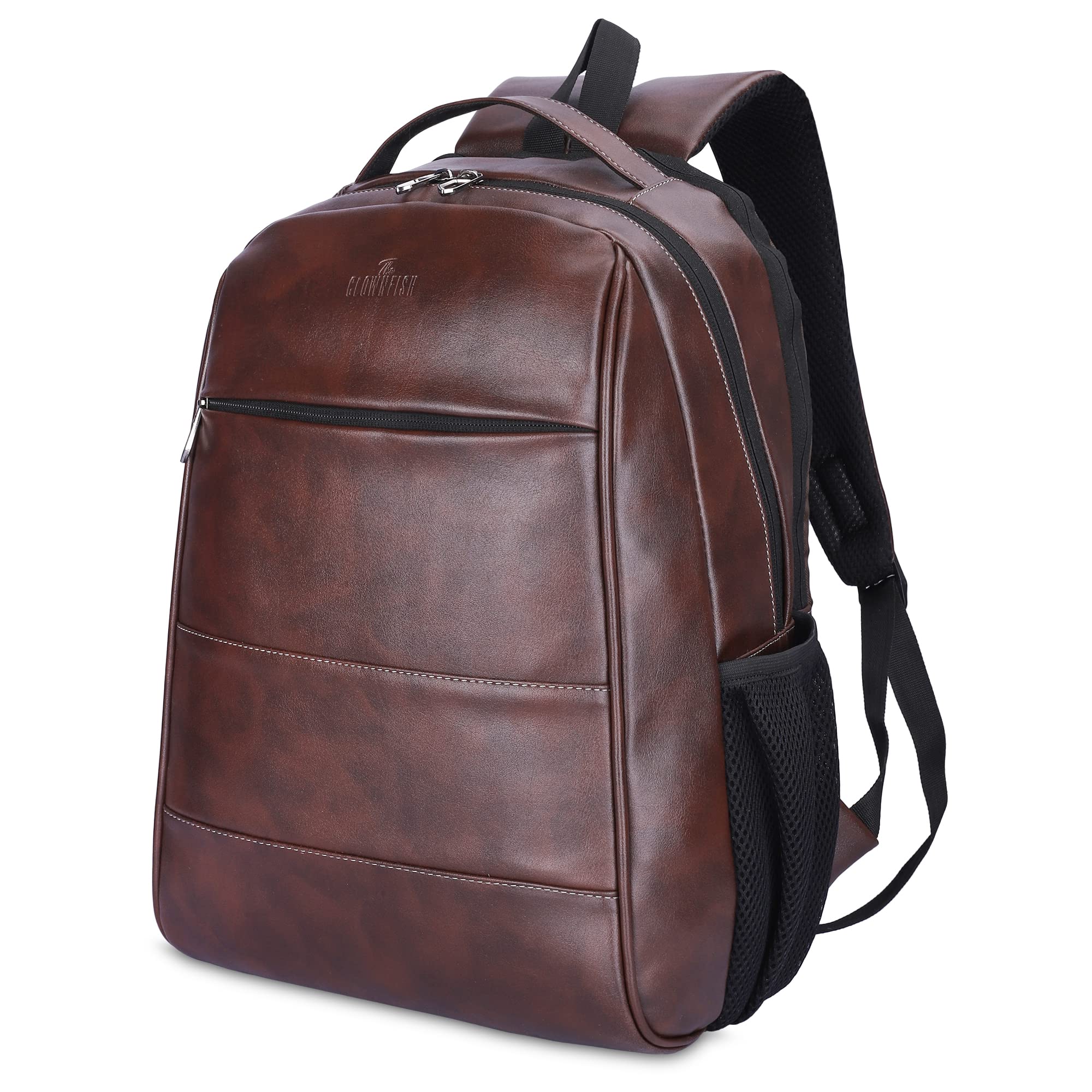 THE CLOWNFISH EliteGear Series 19 liters Faux Leather 15.6 inch Laptop Backpack for Men and Women (Coffee Brown) (B0BW5ZPSFT) Amazon Price History, Amazon Price Tracker
