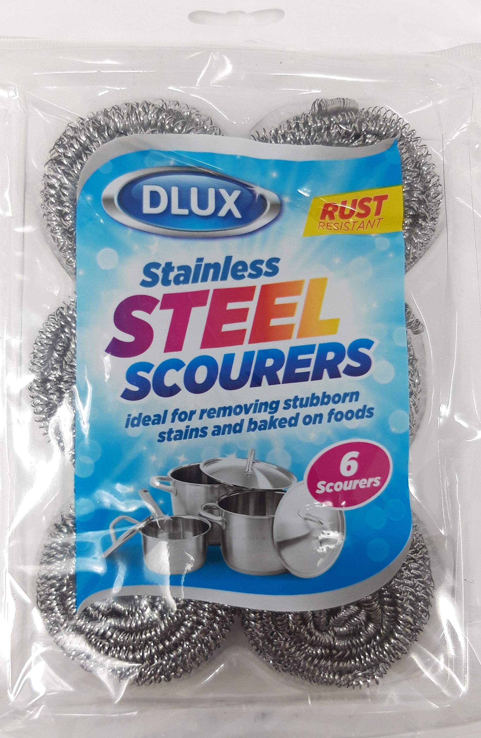 Dlux Stainless Steel Scourers Pack Of 6 Or 12 (6)