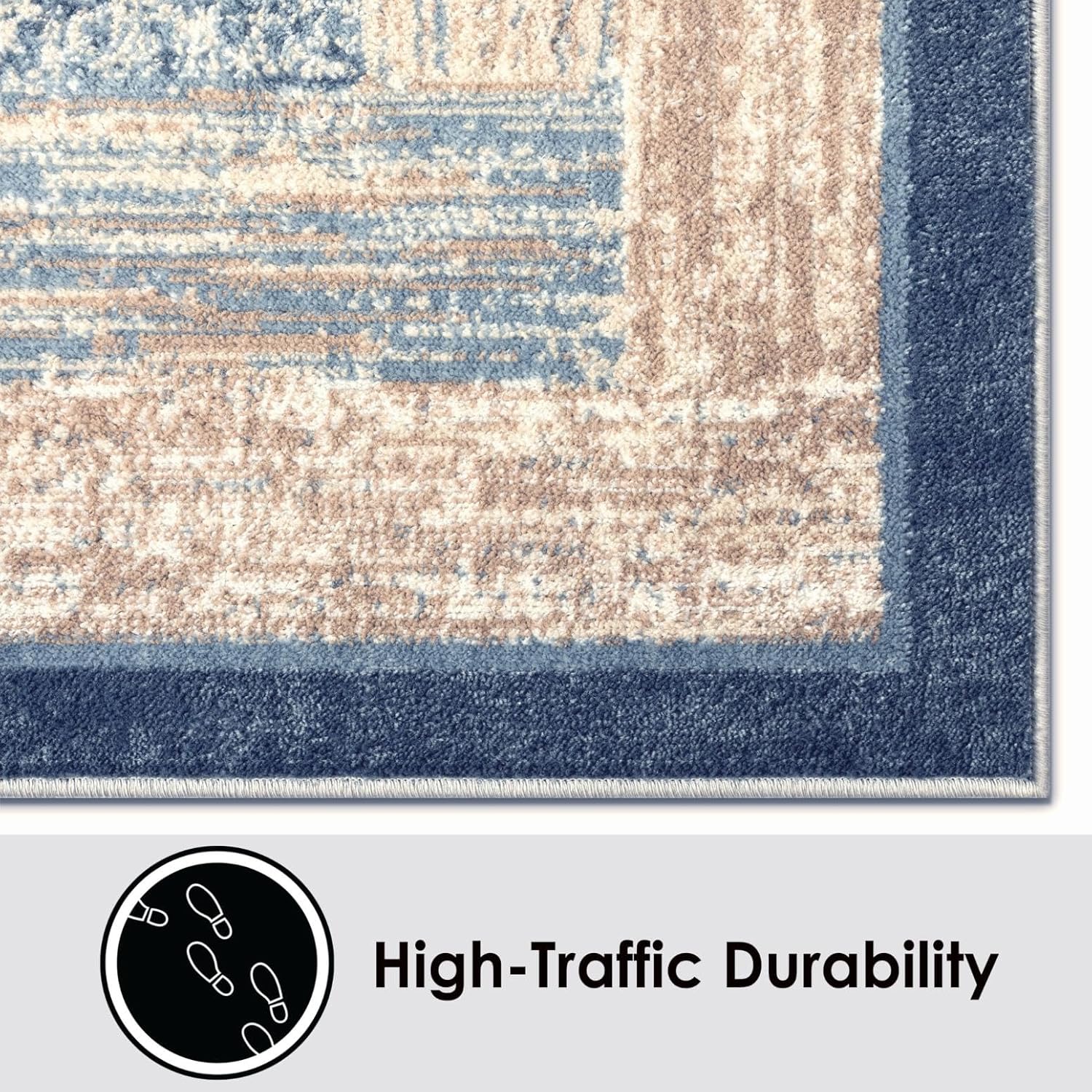 Home Dynamix Royalty Vega Contemporary Geometric Runner Area Rug, Blue/Ivory, 1'9"x7'2"