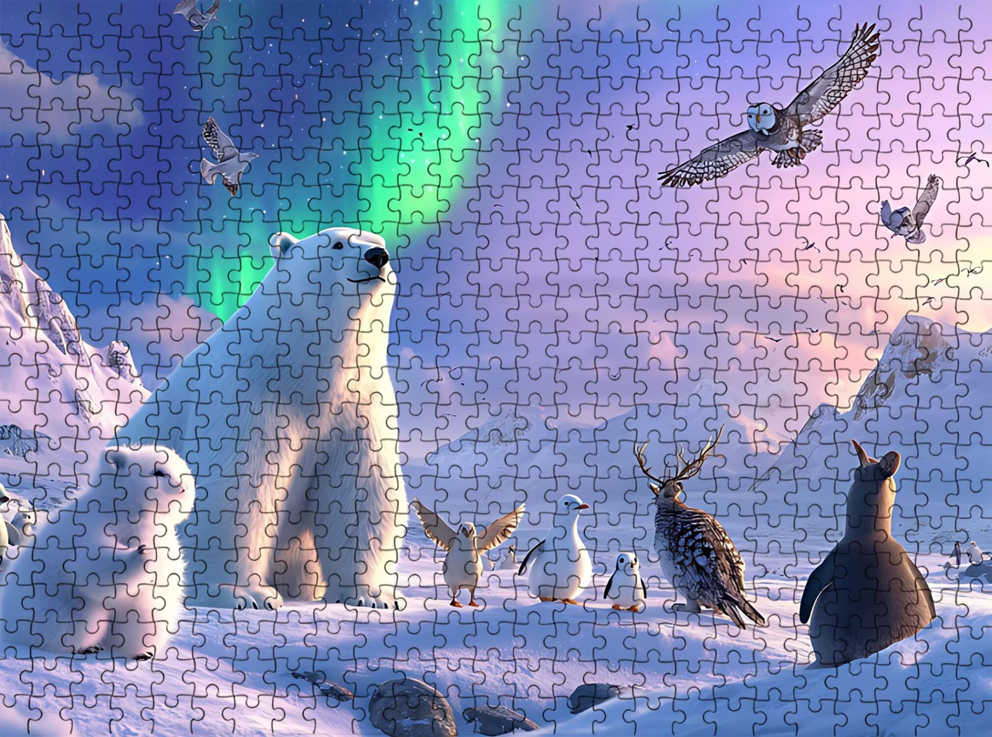 Puzzle 2000 Teile, Holzpuzzle Erwachsene [AAA], Impossible Game 99 x 70 cm, Kniffliges Denksport Spiel für Männer Frauen, Familienspiel, DIY Home Dekor,Geschenk für Geburtstag, Tier Aurora f0-153