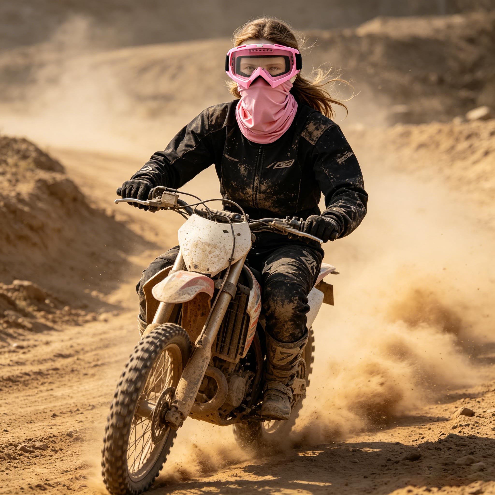 LJDJ Occhiali da moto Dirt Bike ATV Off-Road Equitazione Motocross Occhiali con protezione solare UV Neck Gaiter Face Cover