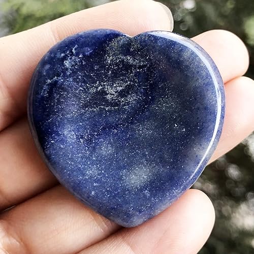 Miniatura 2 de Piedras de palma de bolsillo para terapia de ansiedad, geometría, curación de chakras, equilibrio de reiki, aventurina azul