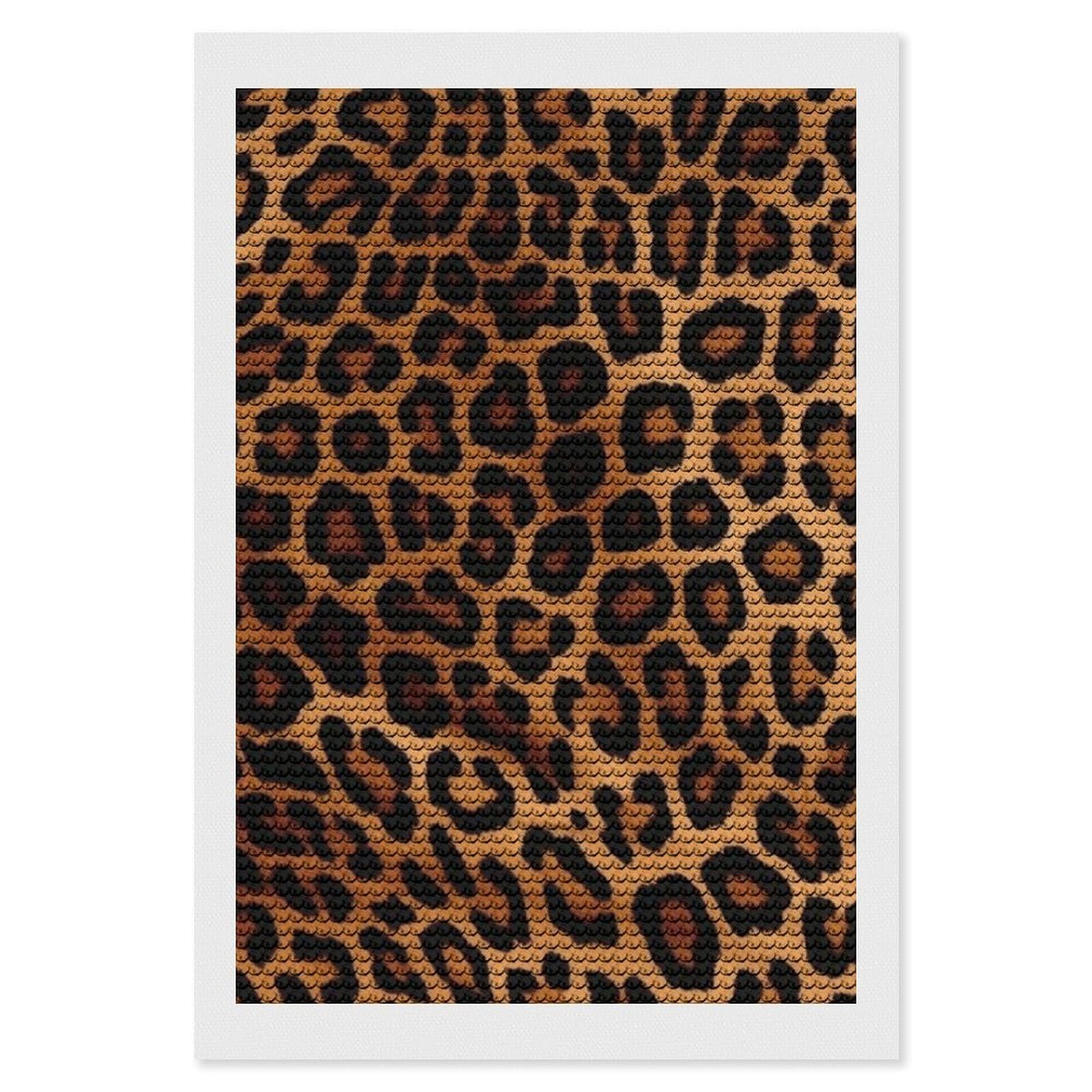 DWVTSLH Cool Cheetah Leopard Diamond Painting Kits for Adults, Personalized Diamond Photo Art Full Drill, DIY 5D Diamond Art Painting Kits for Beginners, Home Wall Decor 8"x12"