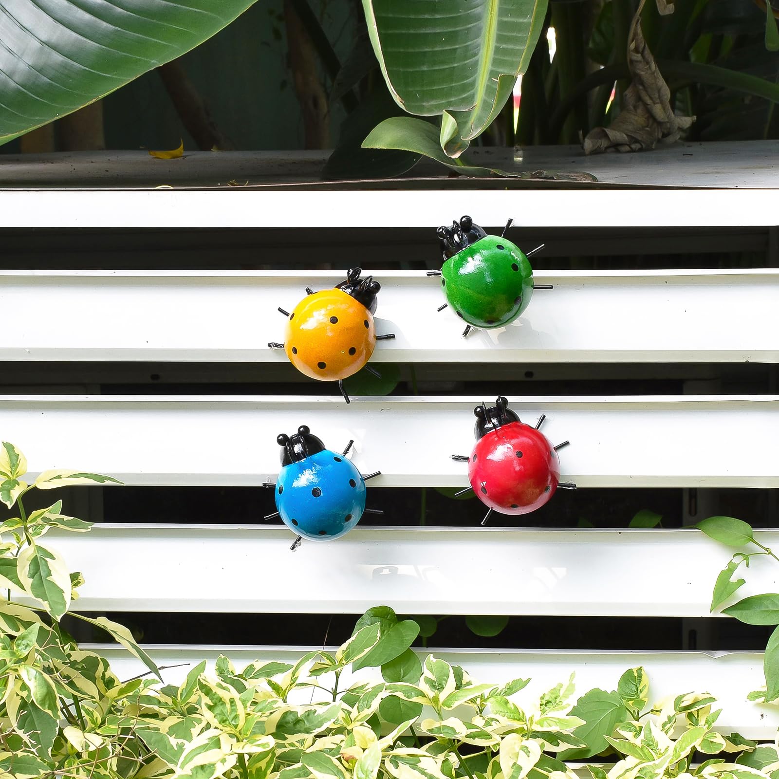 Lot De 3 Coccinelles En Métal Mignonnes – Superbes Décorations Murales Pour Jardin, Terrasse Ou Clôture