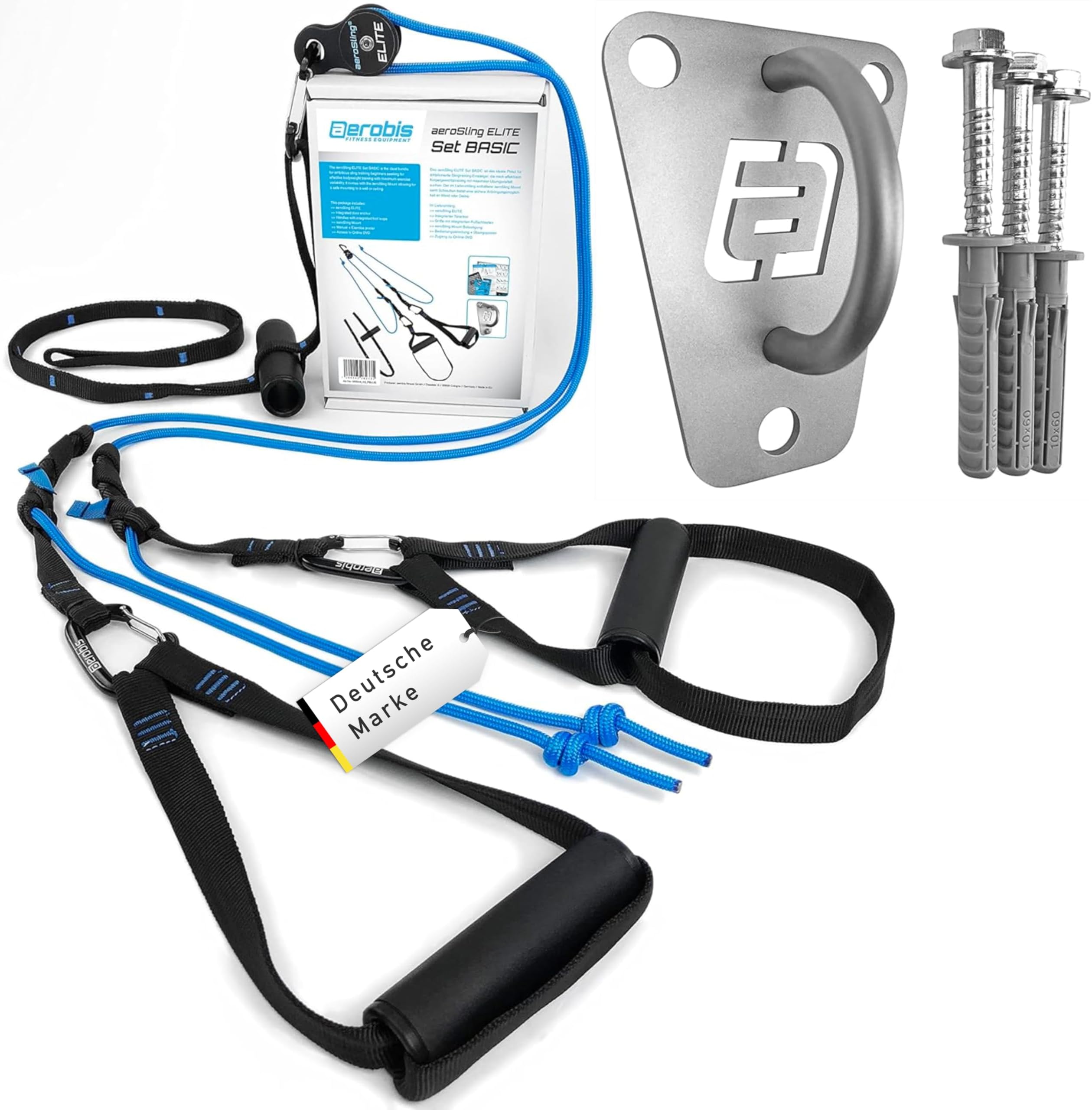 aeroSling Pulley Suspension Trainer ELITE, Door Anchor, Online Fitness DVD