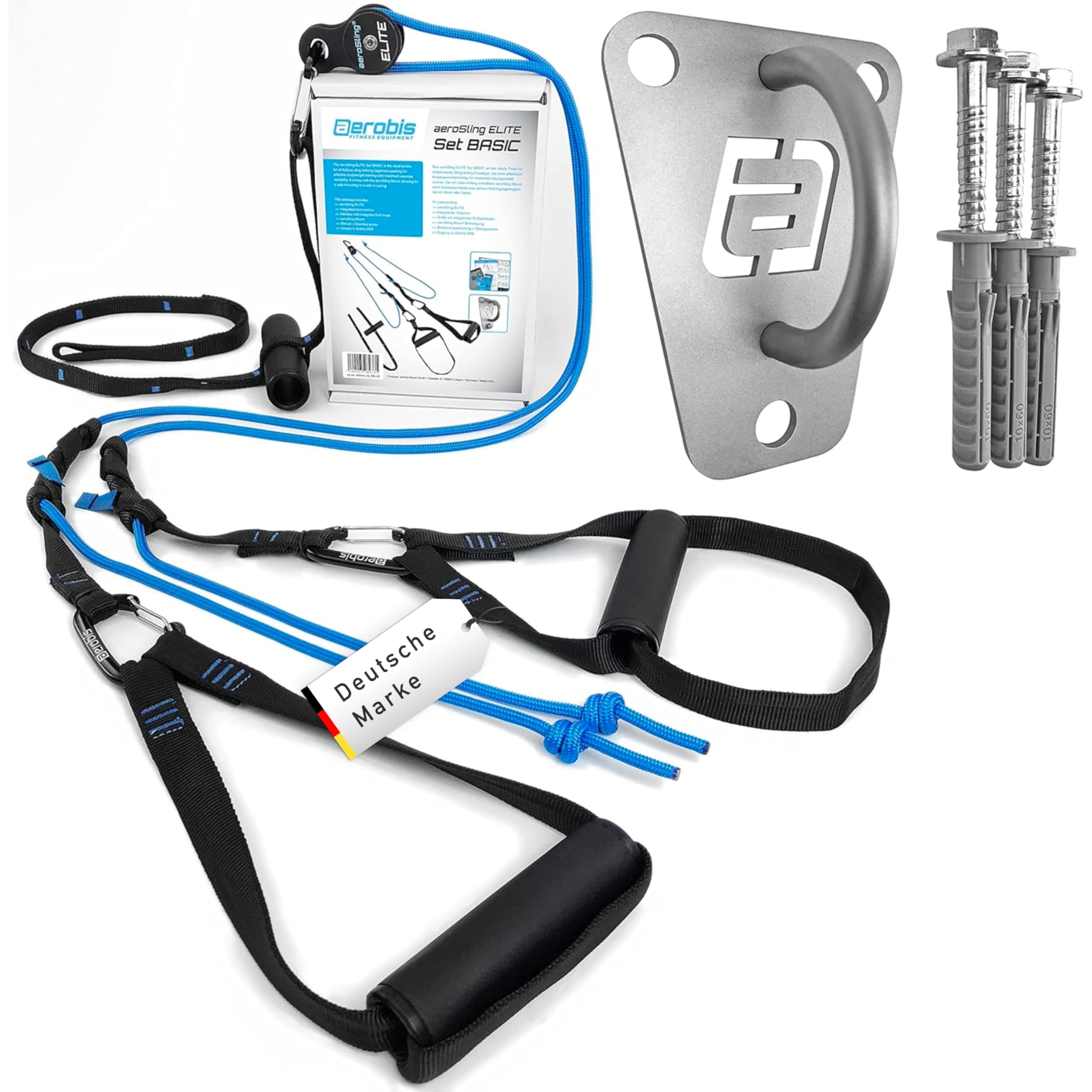 aeroSling Pulley Suspension Trainer ELITE, Door Anchor, Online Fitness DVD