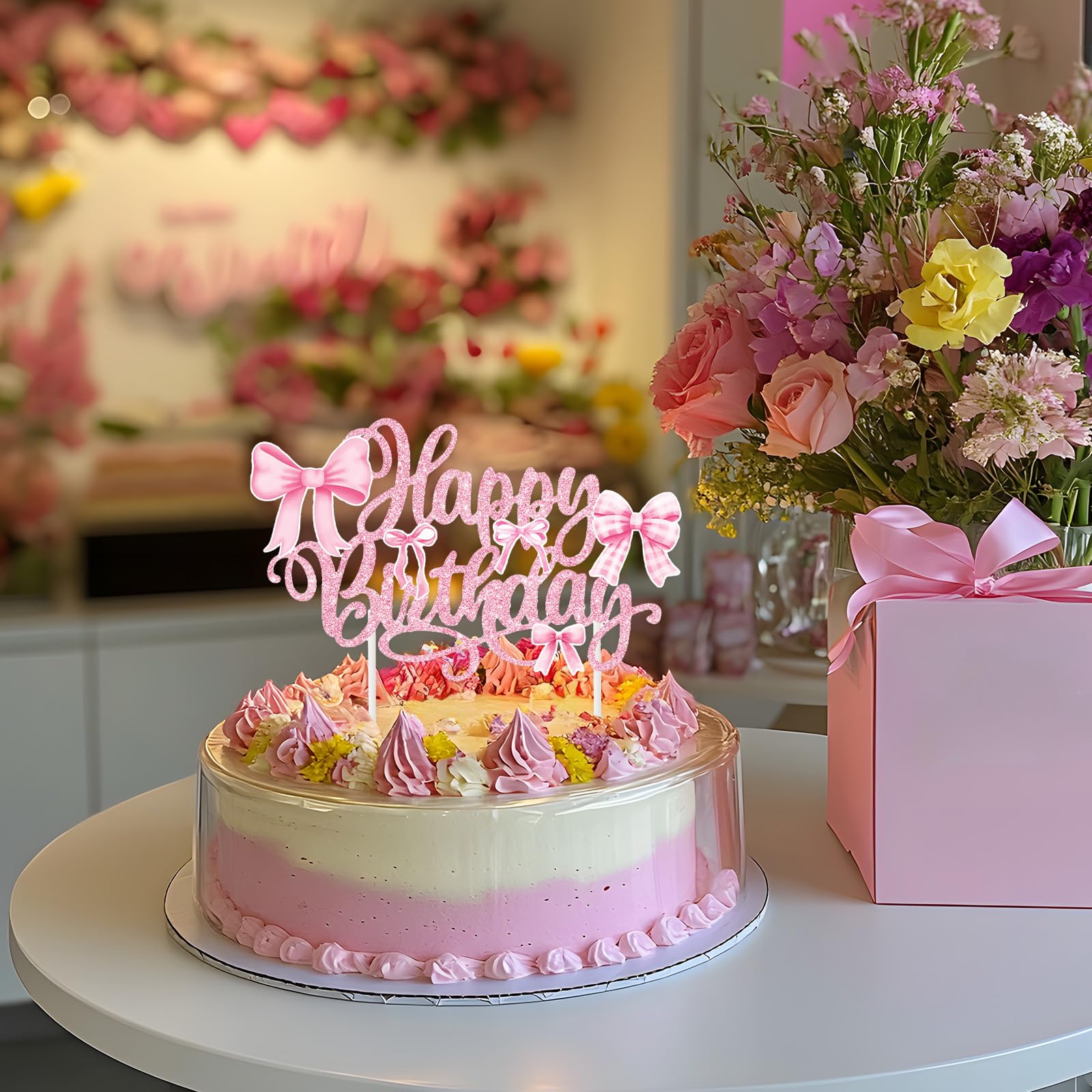 Justforjoyful Süßigkeitenboxen Mit Rosa Schleife – 12 Stück, Für Geburtstag, Babyparty, Junggesellinnenabschied