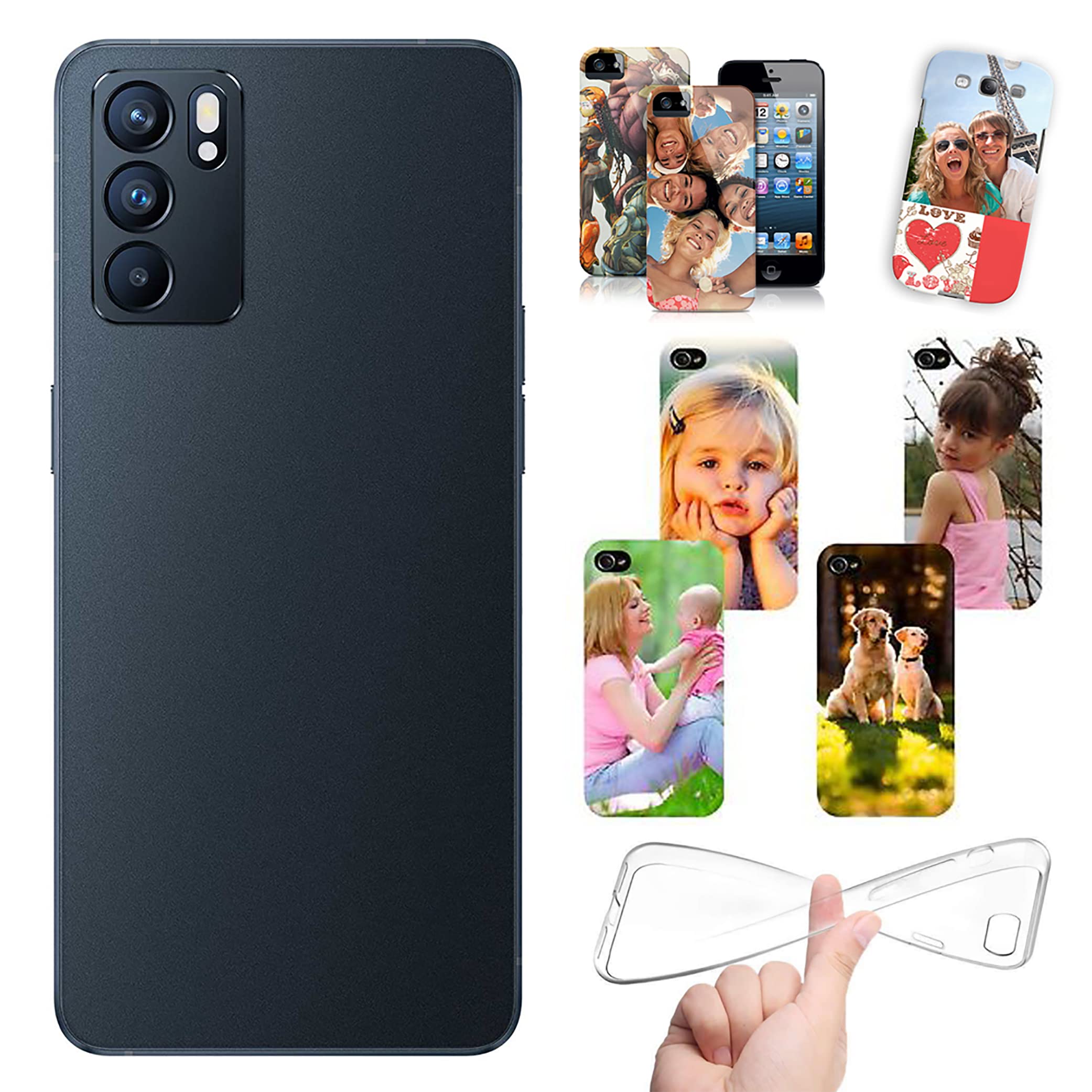 Stileitaliano Cover Personalizzata Per Oppo Reno 12F 5G E 12FS 5G - Custodia Morbida In TPU Con Stampa HD Di Foto E Testo, Alta Risoluzione, Made In Italy