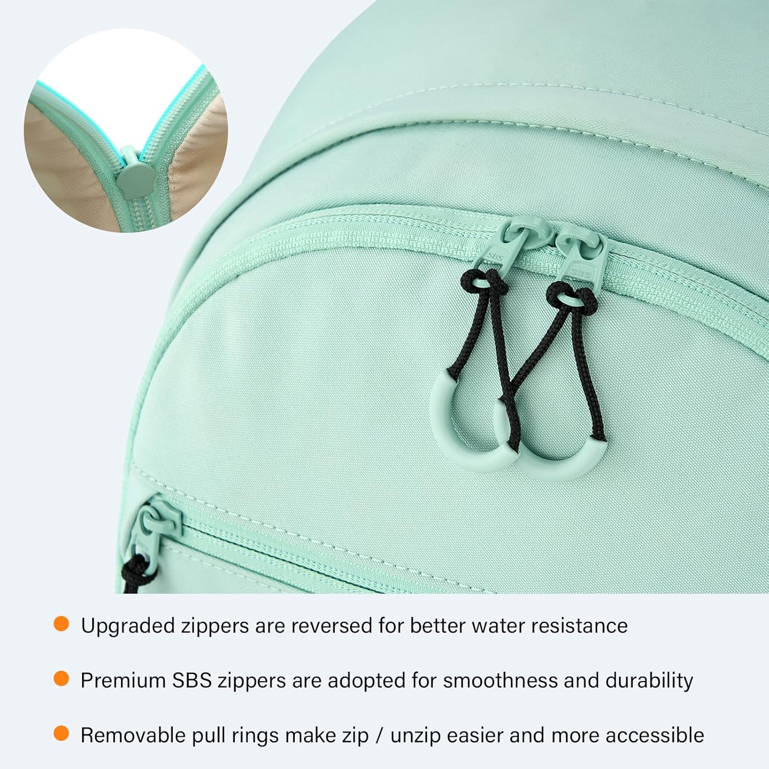 Carry On Travel Backpack For Women, 18 Inch Water Resistant Large Backpack Lightweight Bookbag For Men, 8x14x18 Personal Item Bag Casual Daypack Backpacks For Work Office Commuter (Cyan) - Image 6