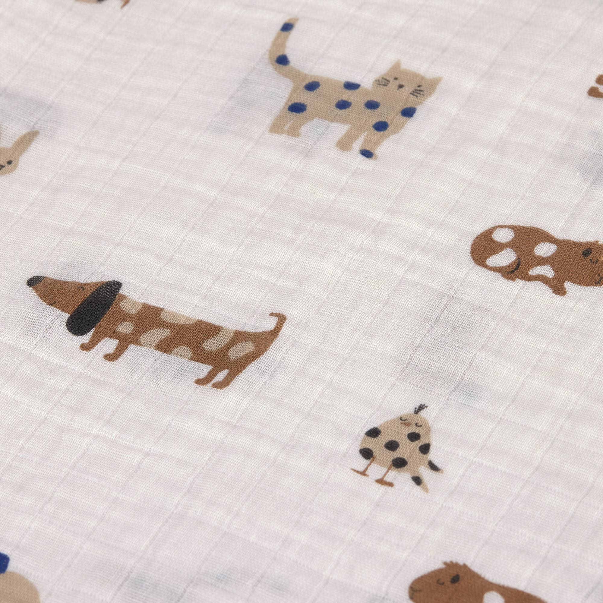 LÄSSIG Coperta Puck per neonati Panno di garza Set di 3 pezzi in cotone 60 x 60 cm Swaddle & Burp Blanket M Little Mateys royal blue