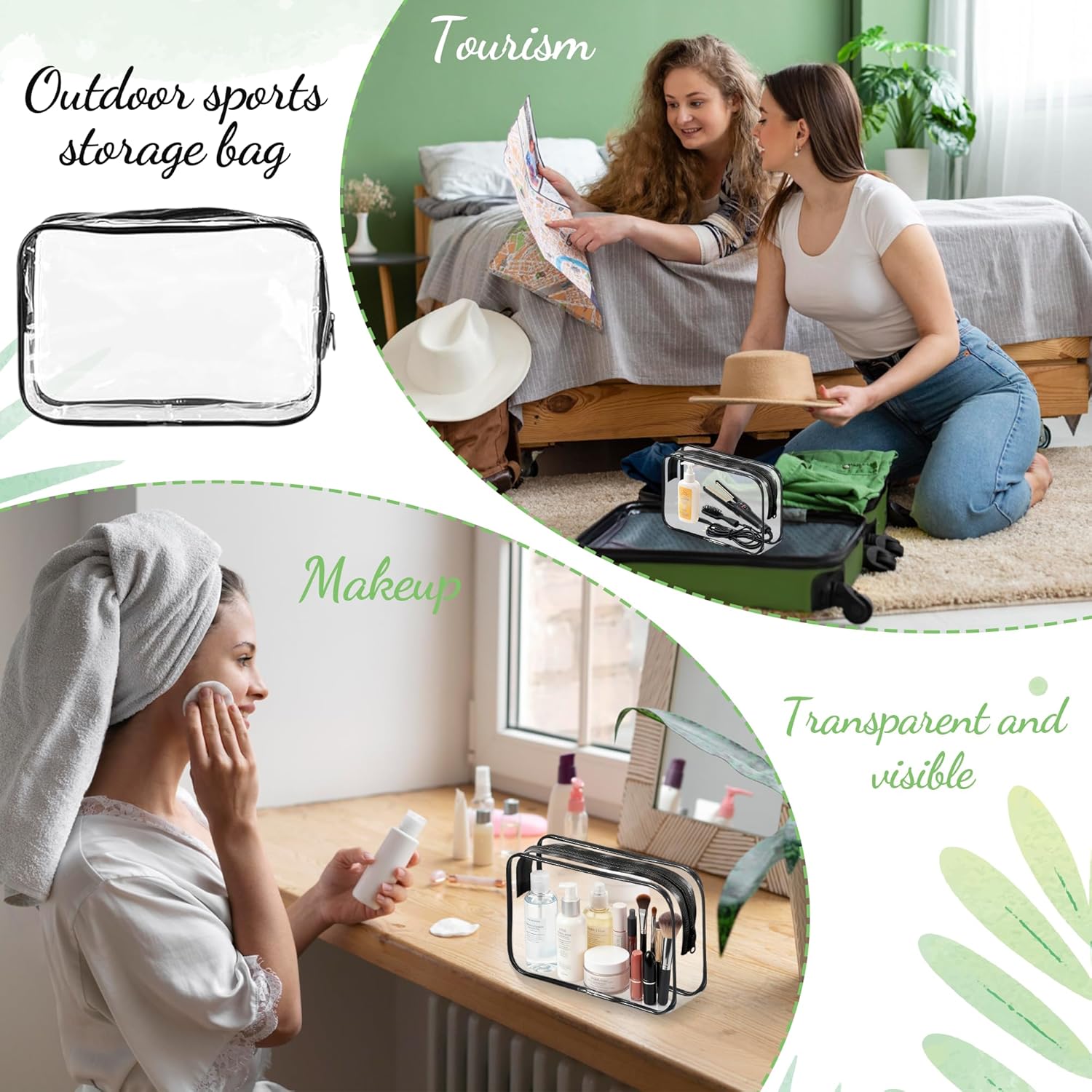 40 Pcs Clear Makeup Bags Bulk Travel Toiletry Bags 7.1x4.7'' Transparent Cosmetic Pouches with Zipper Waterproof Portable PVC Plastic Zippered Organizer Cases for Women Men Vacation Travel Bathroom - Image 4