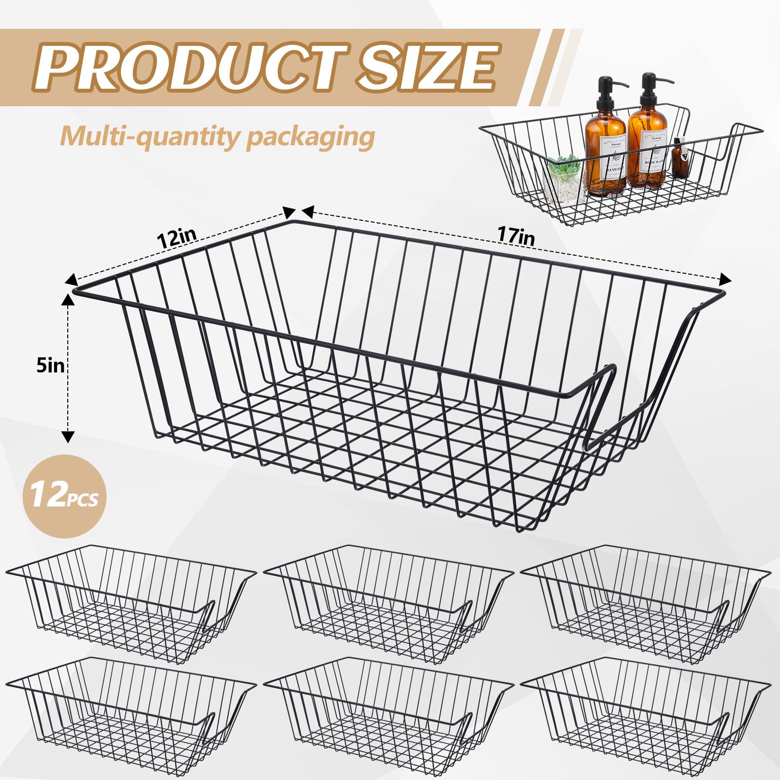 Yeaqee 12 bandejas de metal para archivos, apilables, organizador de escritorio, cesta de papel, bandejas para cartas para oficina, hogar, aula, escuela, color negro (16.5 x 12 x 5 pulgadas)