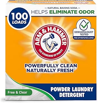 Arm & Hammer Laundry Detergent, Free of Perfume & Dyes, Powder, 100 Loads, 6.16 lb
