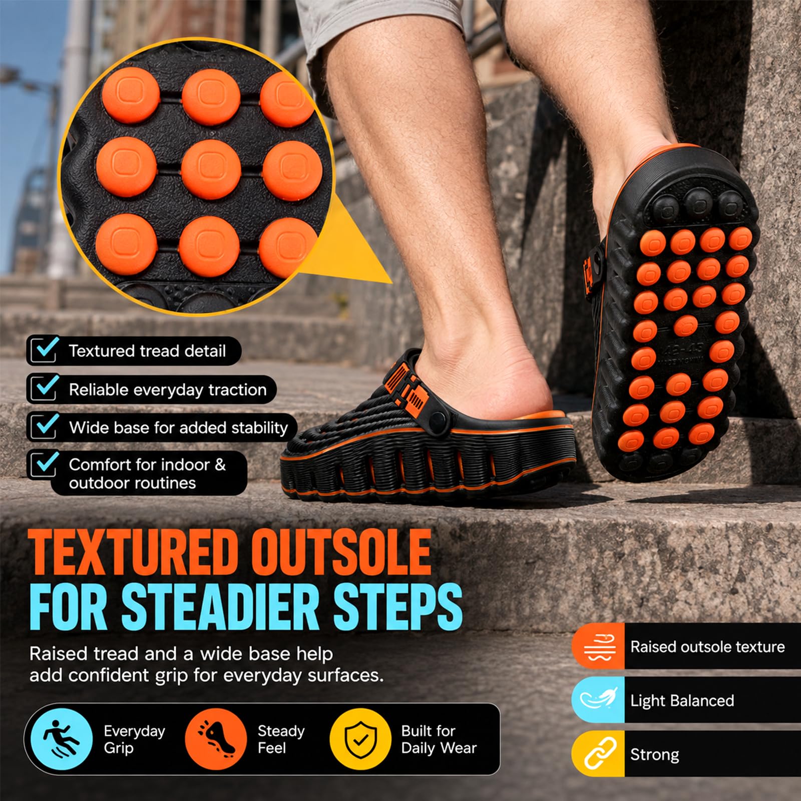 Cloud Walk - Zoccoli sportivi da uomo e donna, con cuscinetto d'aria, zoccoli sportivi leggeri in EVA con comoda soletta massaggiante, cinturino regolabile, sandali antiscivolo impermeabili