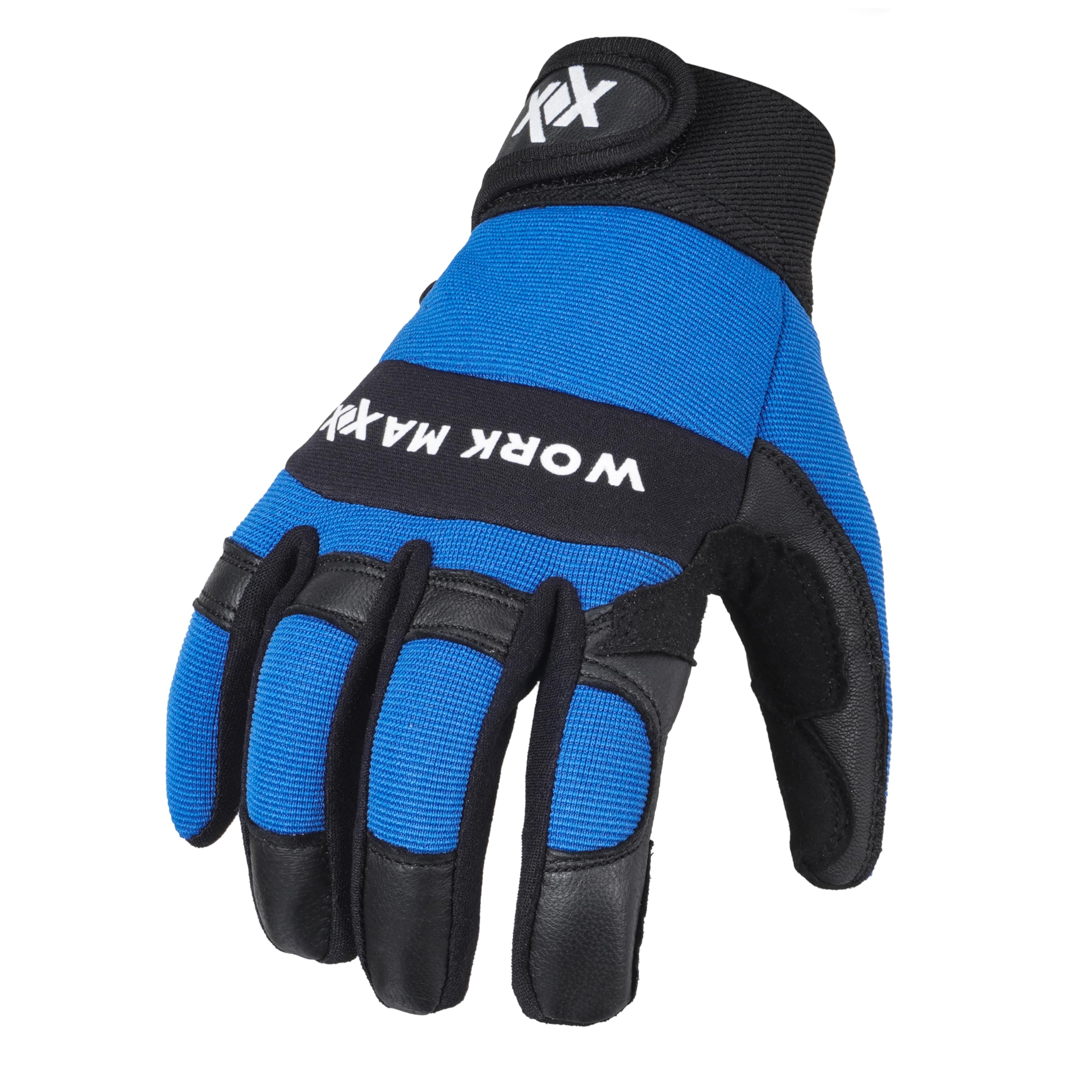 WORKMAXX Gardening Working Gloves Garden Thorn Proof Flexible Heavy Duty Leather Mechanic Utility Dexterity Breathable Construction Gloves for Work Mens Women (BLUE - Image 3