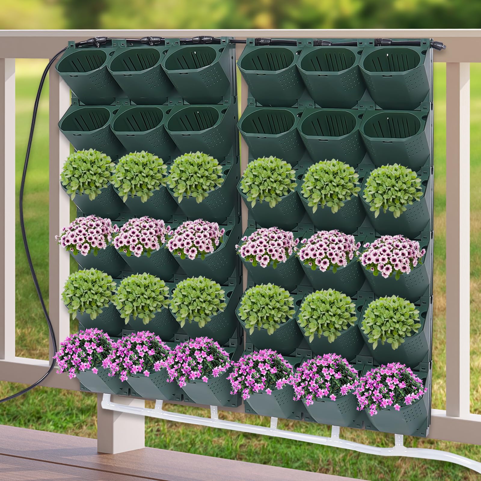Amazon.com: Self-Watering Vertical Garden Planter, Garden Growing System,  Planters Self-Watering System, Wall Mounted Vertical Garden Planter, 36 Pots  Flower holder for Indoor Herbs Vegetable Fruit, Green : Patio, Lawn & Garden