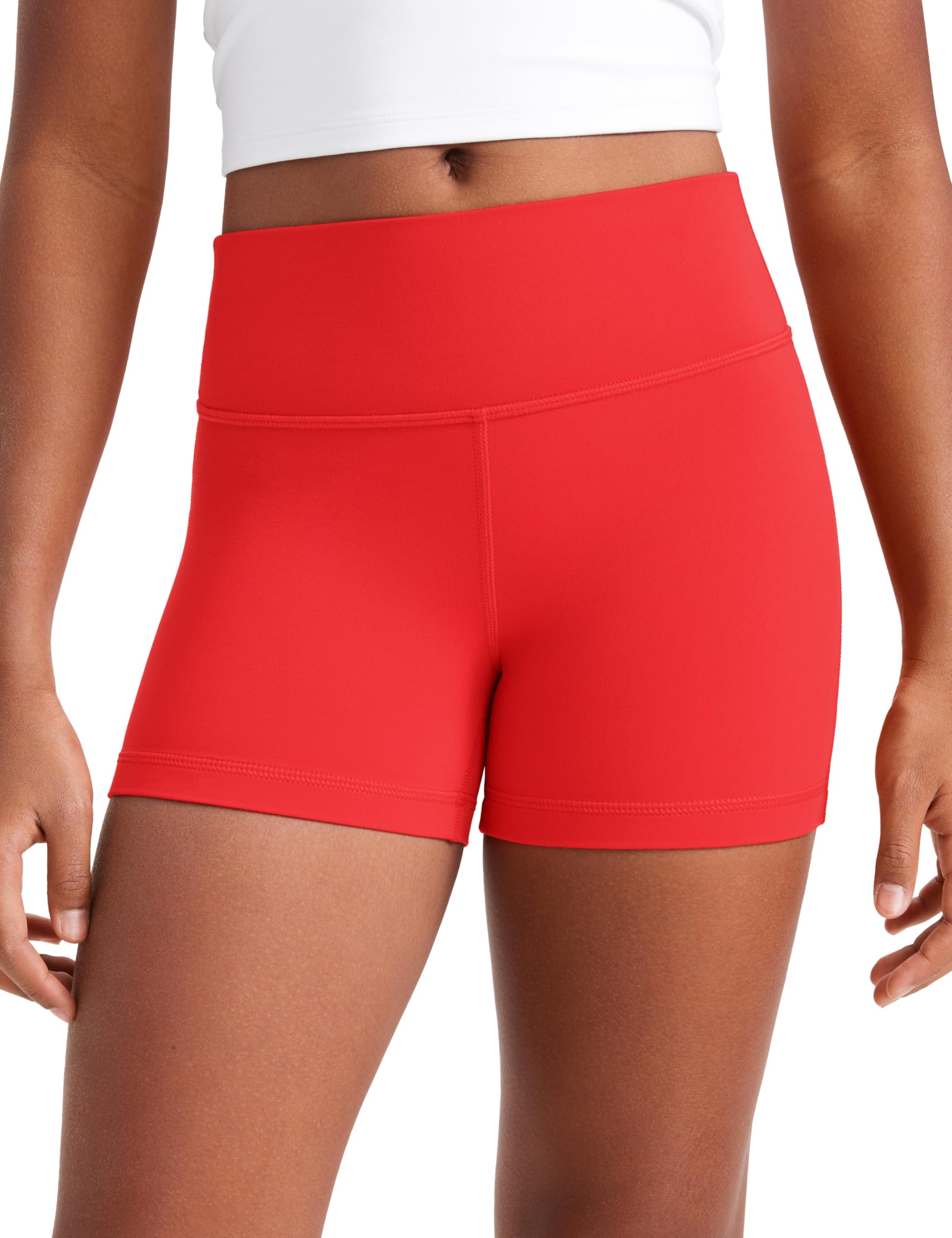 CRZ YOGA Filles Butterluxe Cyclisme Leggings Rouge Profond S | Extrêmement Doux, Compression Douce, Danse, Athlétique, Taille Haute, pour Adolescents