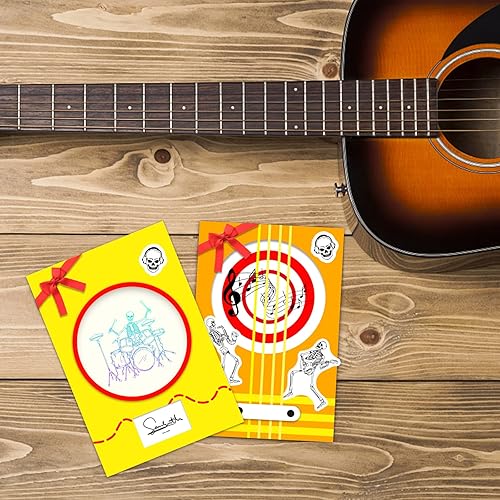 Miniatura 4 de CRASPIRE Sellos de goma transparentes de calavera musical y esqueleto de Halloween, sellos de silicona transparentes para hacer tarjetas, palabras