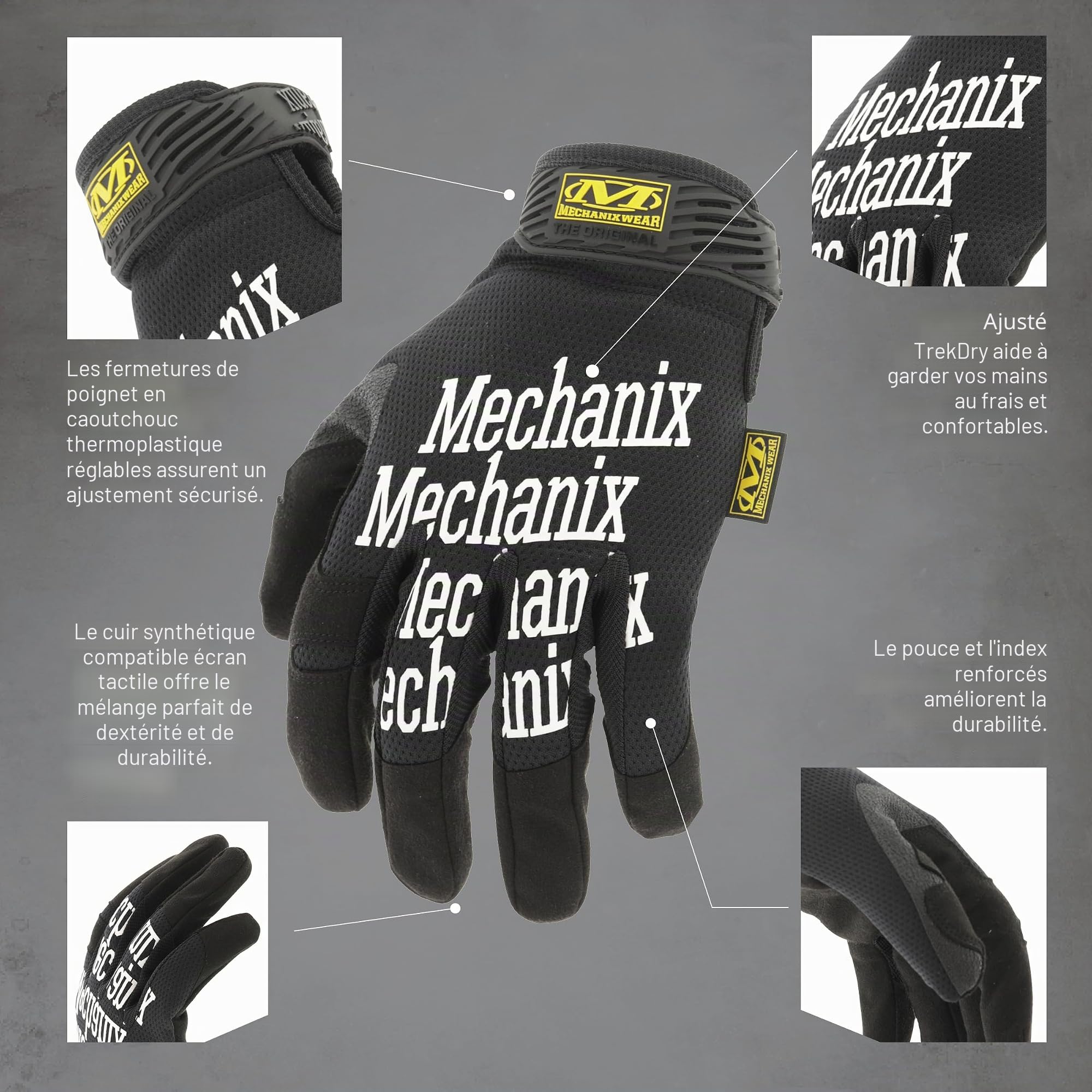 Mechanix Wear - Original Work Gants (X-Large, Noir)