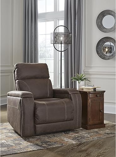 Miniatura 2 de Signature Design by Ashley Mesa final de la silla de Laflorn con puertos USB y puntos de venta - Marrón medio