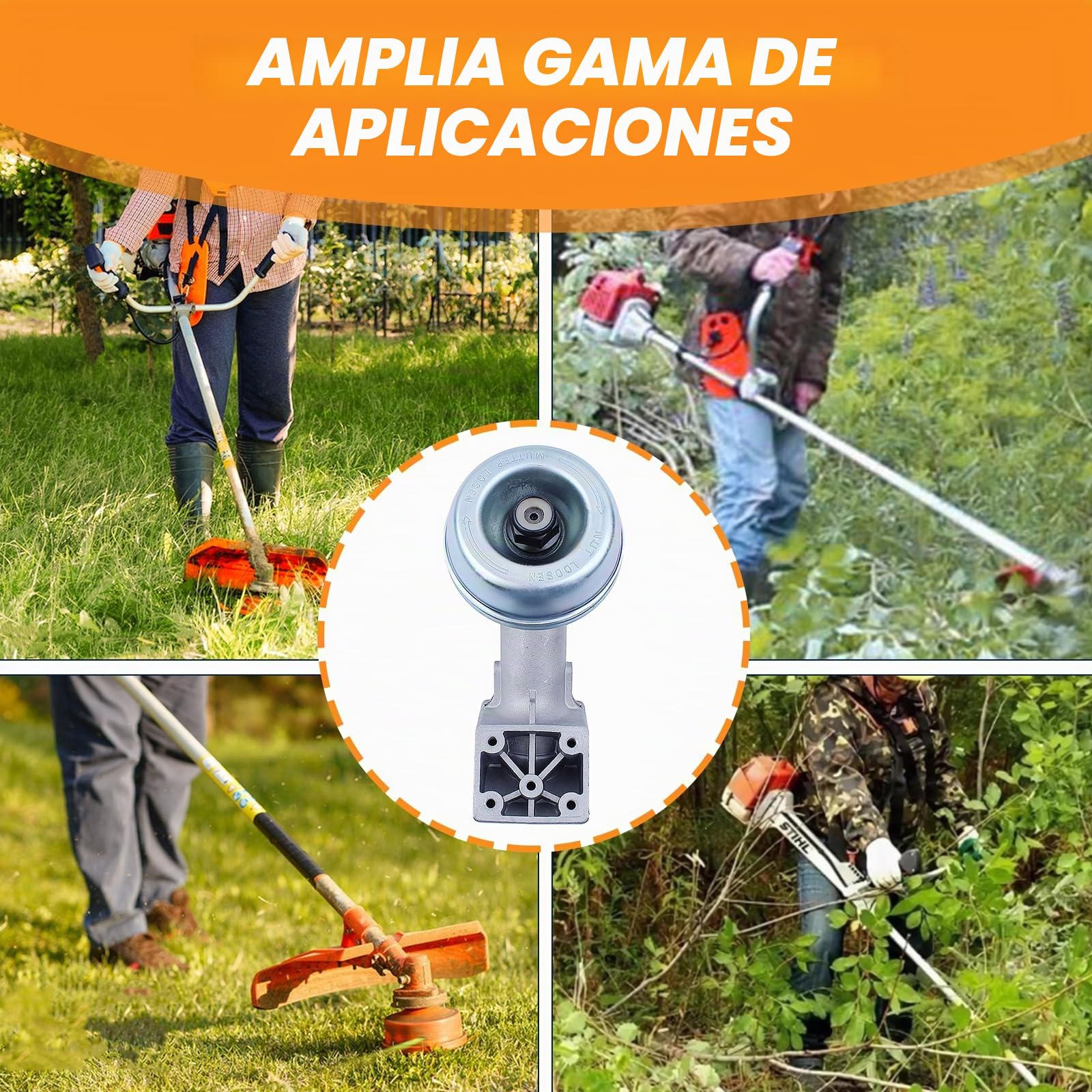 Engranaje Caja Cabeza Casas para STIHL FS120 FS130 FS200 FS250 FS100 FR130 FR220 FR350 FR450 FR480 FT100 Desbrozadora, Reemplaza OEM 4137 640 0100