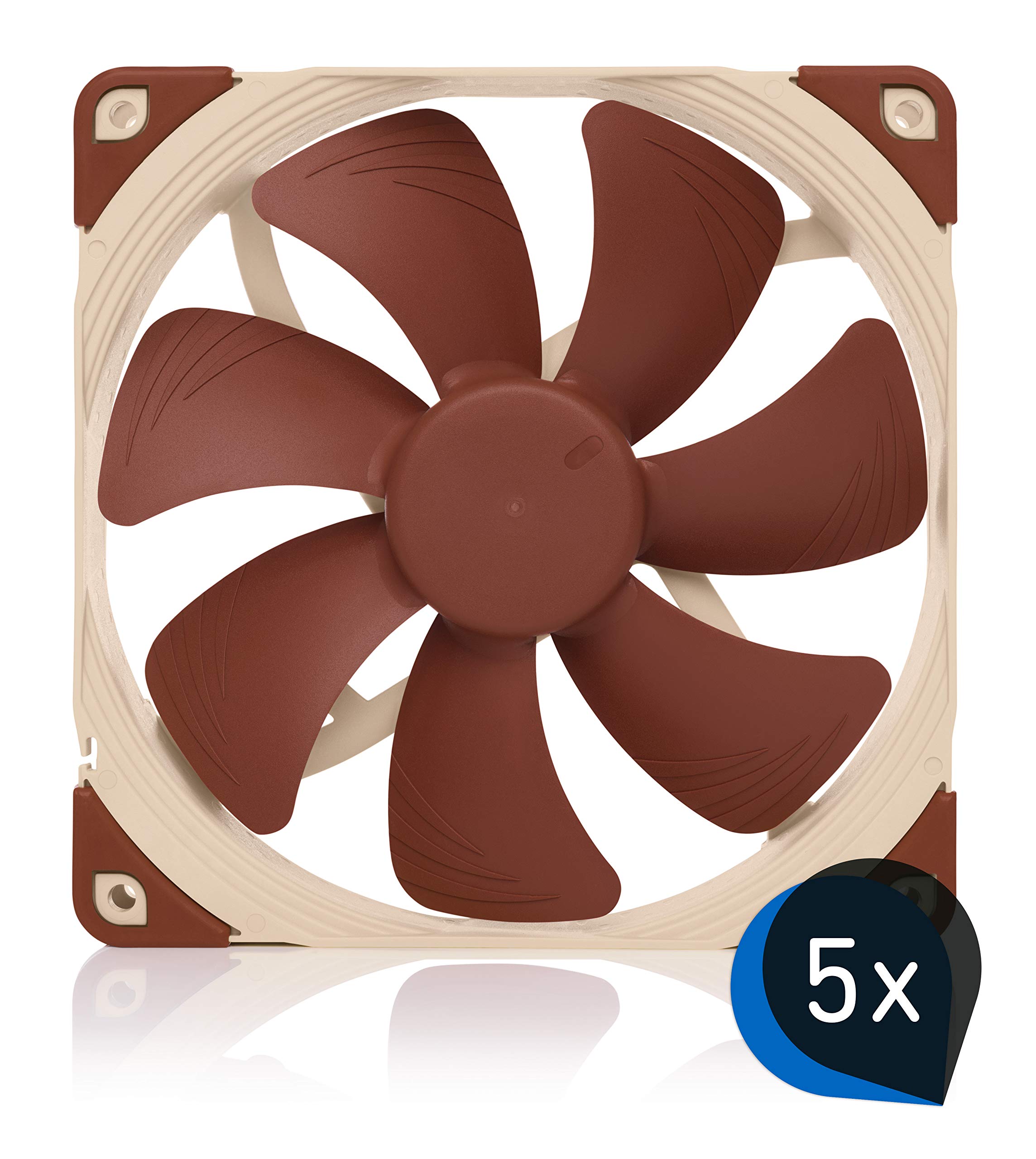 Noctua Paquete: 5x NF-A14 PWM, Ventilador Silencioso, 4 Pines (140 mm, Marrón)