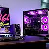 SKYESEV Computadora de escritorio para juegos, AMD Ryzen 5 5600, RTX3050 6GB, 32GB DDR4 | 1TB M.2 NVMe PCle, ventilador ARGB, WiFi, consola de diseño y oficina, habitación con vista al mar, torre 3