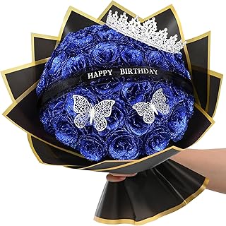 Waipfaru Glitter Roses Bouquet,Birthday Gifts for Women Mom,DIY Fake Flo...