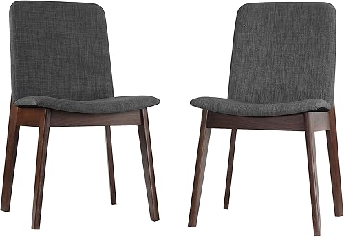 Cortesi Home Bjorn - Silla de comedor en tela de carbón, (juego de 2), color gris