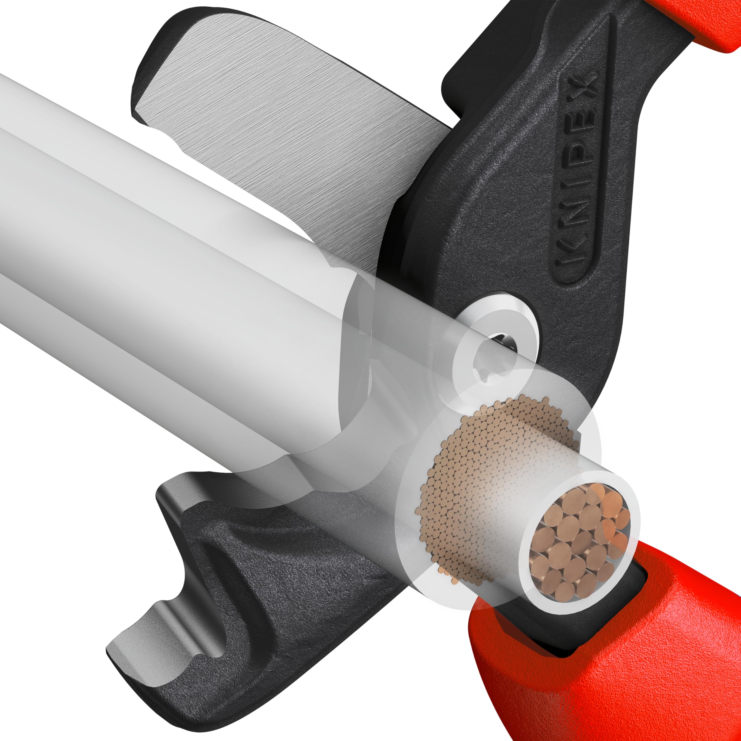 KNIPEX StepCut XL Cortacables con corte escalonado mango aislante en dos componentes, según norma VDE 225 mm, 95 18 225 SB