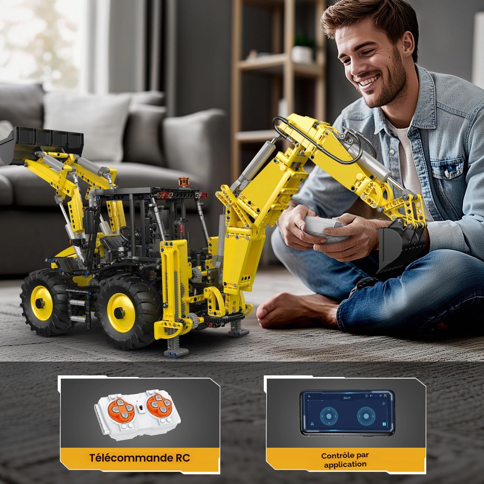 Mould King 17036 Pelle Chargeuse Technic – Kit de Construction Télécommandé par App avec Moteurs, Véhicule de Chantier (2239 Pièces) – Idéal Cadeau pour Adultes & Adolescents