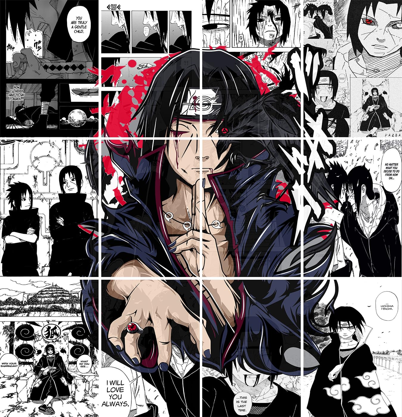 VEENSHI itachi wall collage art 300 GSM hard poster naruto wall posters