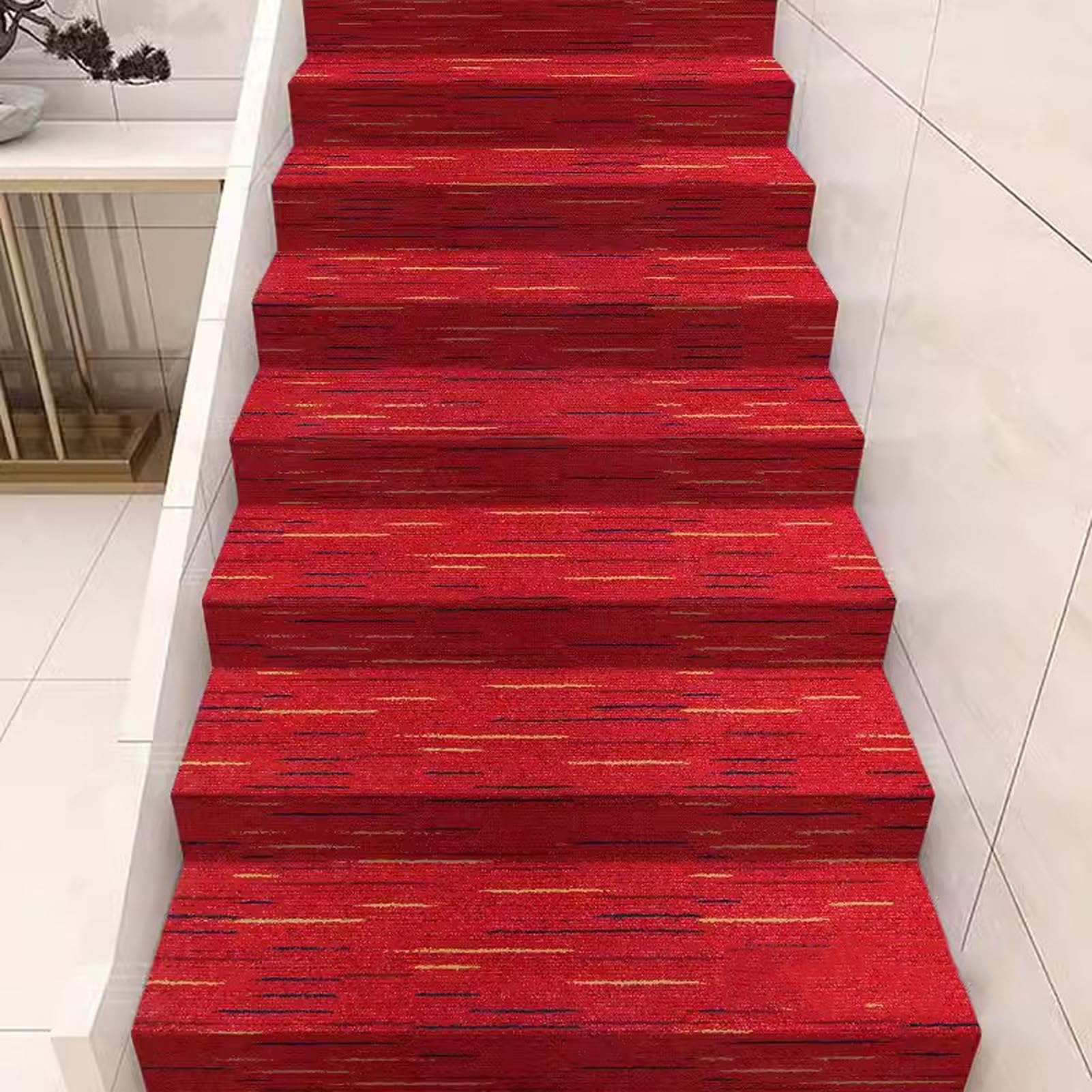 YTBHSHXZ stair treads， Treads, Self-Adhesive Stair Runners for Carpet,Indoor for Elderly, Children and Pets(E,1m wide)