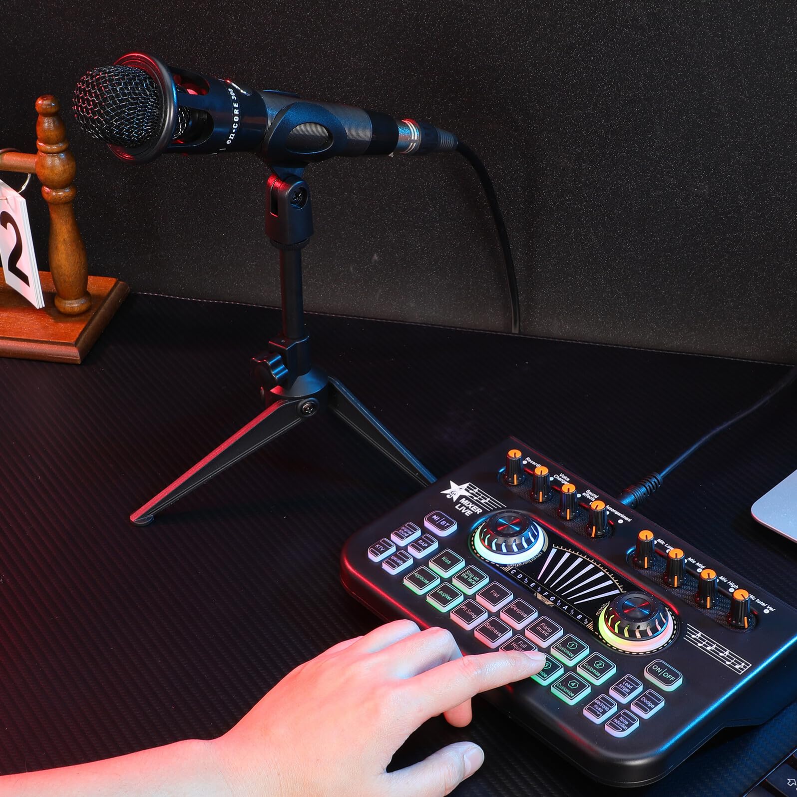 E300 Doppelmikrofon mit X3 Soundkarte, Professionelles Podcast Satz | Schwarz, Metall Kunststoff, 1 Satz, für Musikaufnahme und Podcast Produktion, mit Soundeffekten