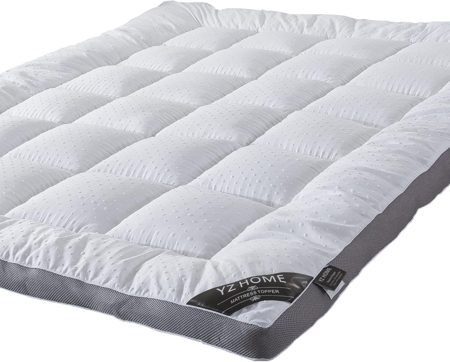 Mattress Topper Mattress Pad Protector - Quality Plush Luxury Down Alternative Pillow Top - 3inch Extra Thick Mattress Cover (Short Queen), White