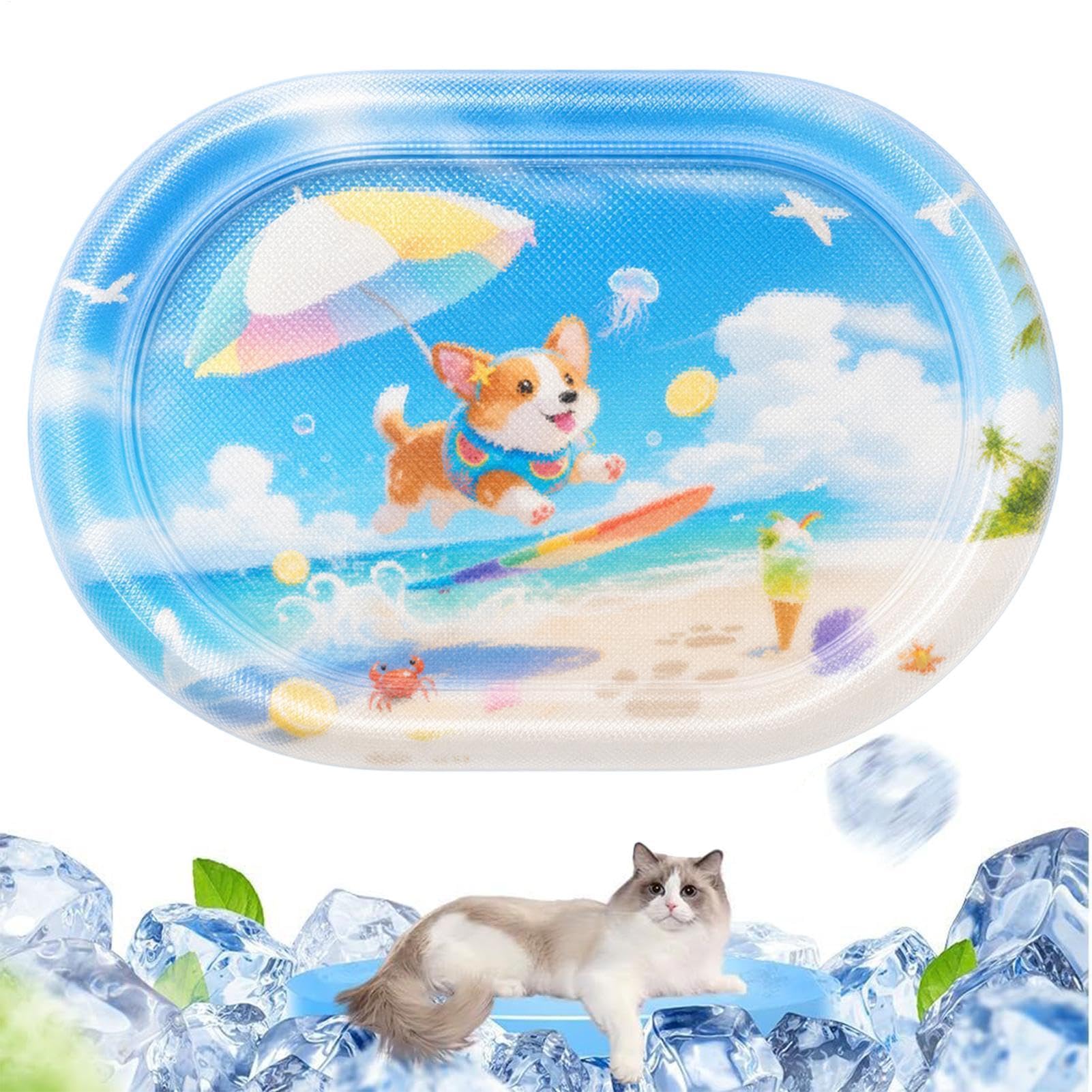 Tapis rafraîchissant pour chien et chat grand tapis d'eau anti-rayures pour chiot et chaton