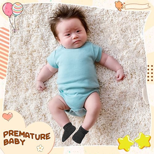 Miniatura 6 de Janmercy 20 pares de calcetines prematuros para niñas y niños, calcetines prematuros para recién nacidos, calcetines prematuros para bebés