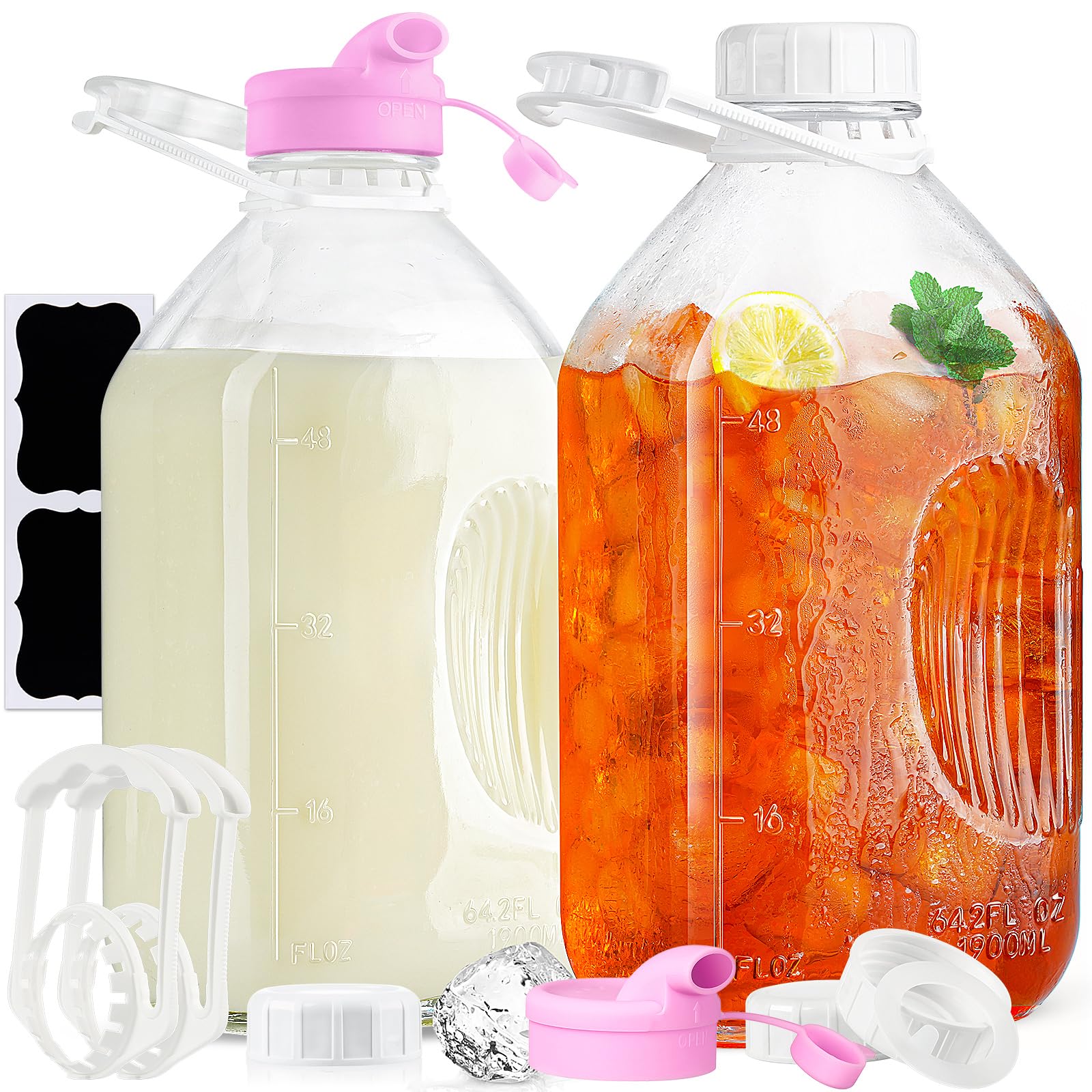 Absovetu Glass Milk Bottles (2-Pack)