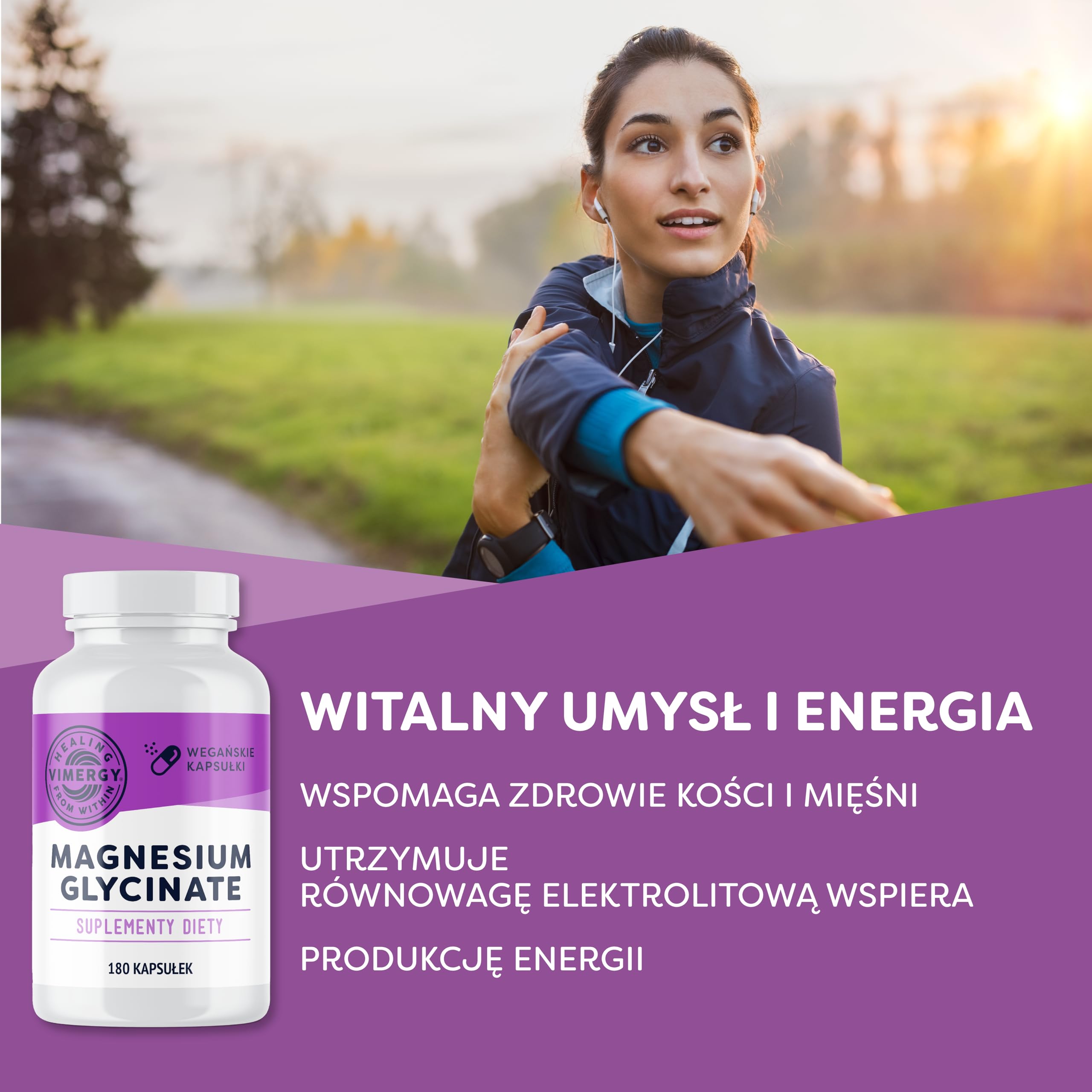 Vimergy Glicynian Magnezu Suplement Mineralny – 90 Porcji – Wspomaga Energię i Zmniejsza Zmęczenie – Suplement Magnezu Przyjazny dla Brzucha – Kurkuma i Imbir – Bezglutenowy, Bez GMO – Keto/Paleo
