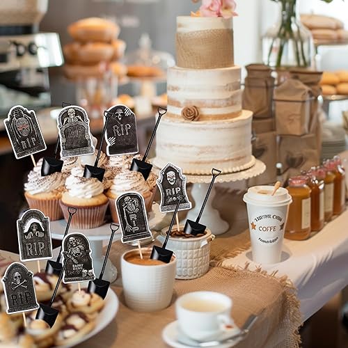 Miniatura 43 de 24 piezas de decoración de cupcakes temáticos de Halloween, espeluznante abucheo, fantasma, bruja, araña, murciélago, cupcakes, calabaza, rasgo