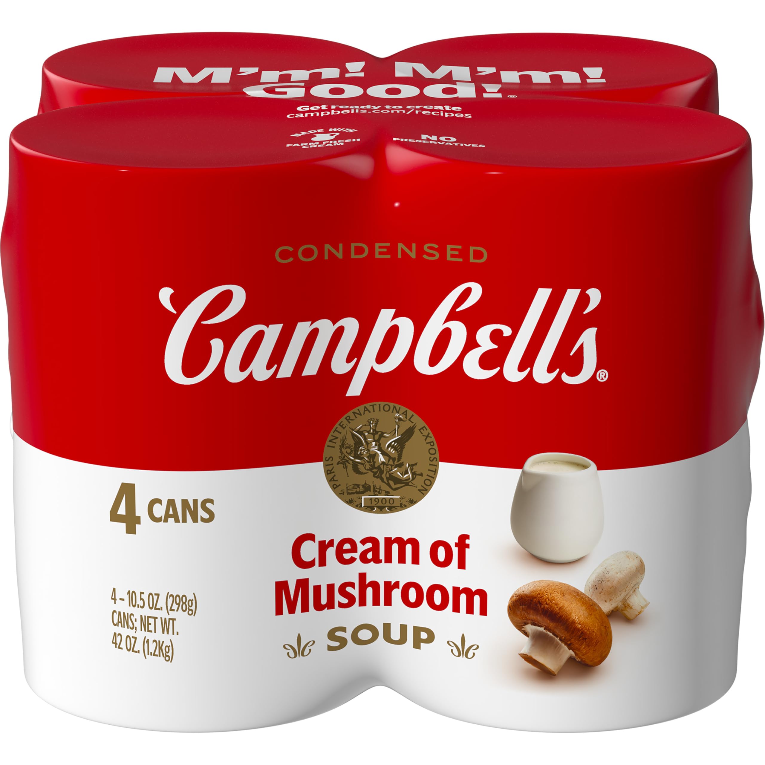 Campbell's Condensed Cream of Mushroom Soup, 10.5 Ounce Can (Pack of 4)