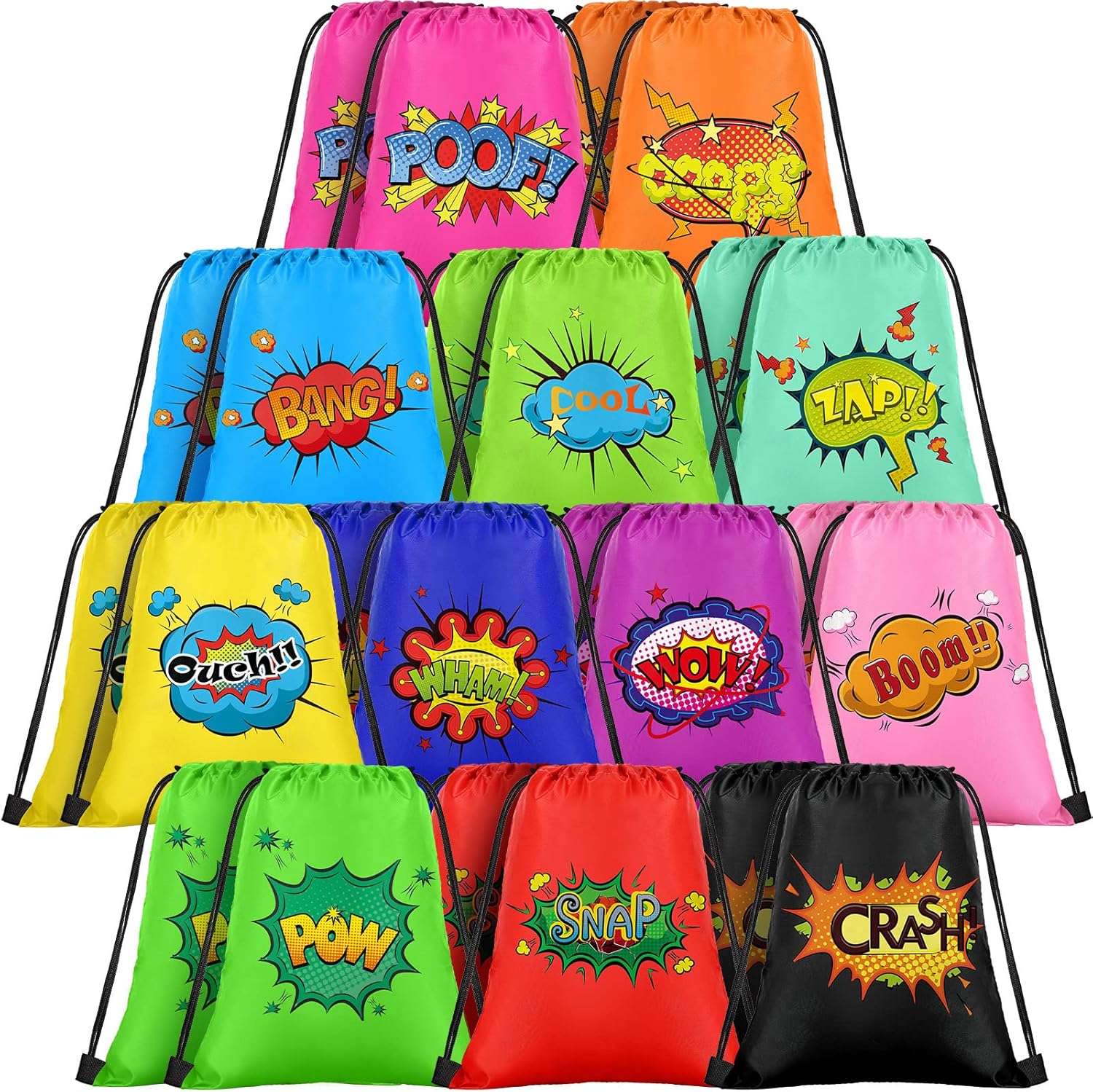 24 Pcs Hero Party Favor Bags Hero Drawstring Bags Hero Gift