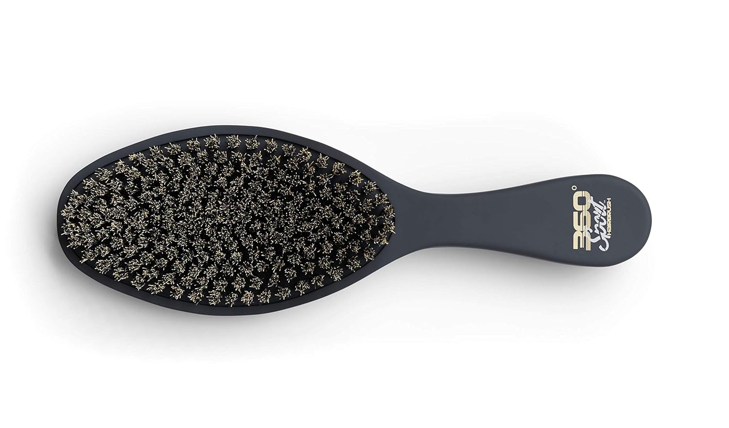 Crown Quality Products MEDIUM Mixed Boar Bristle 360 Sport Wave Brush (Black) Crown 2.0 Hairbrush - The Ultimate 360 Wave Brush