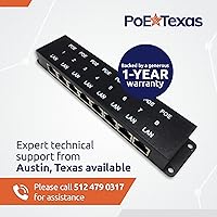 Vista 7 de Inyector PoE World PoE Inyector de alimentación a través de Ethernet de 8 puertos para dispositivo pasivo 8 LAN+puerto PoE 10/100 Velocidad de datos
