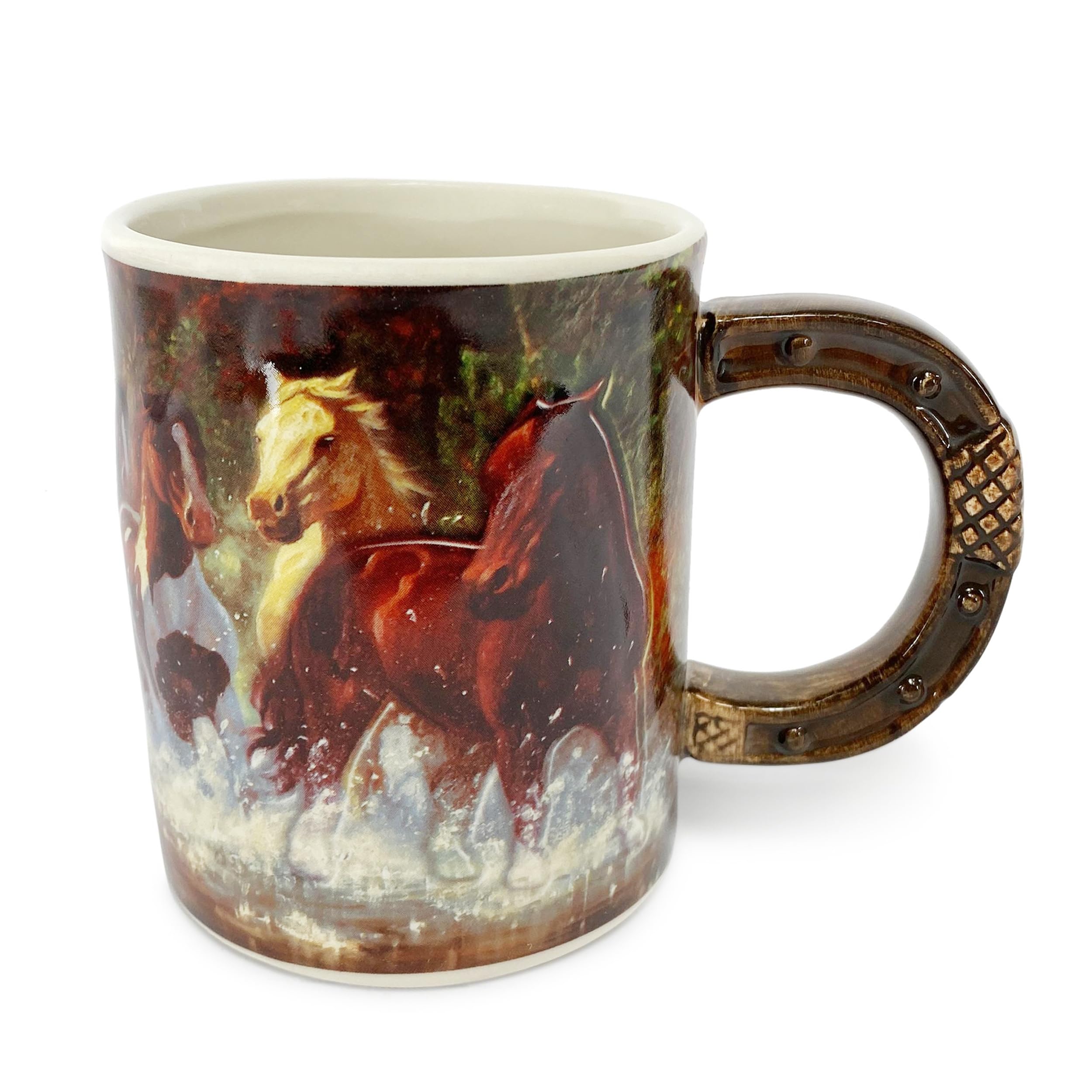 Rivers Edge Products 3D Ceramic Coffee Mug with Handle 15 Ounces Espresso Cups and Coffee Cups Ceramic Perfect