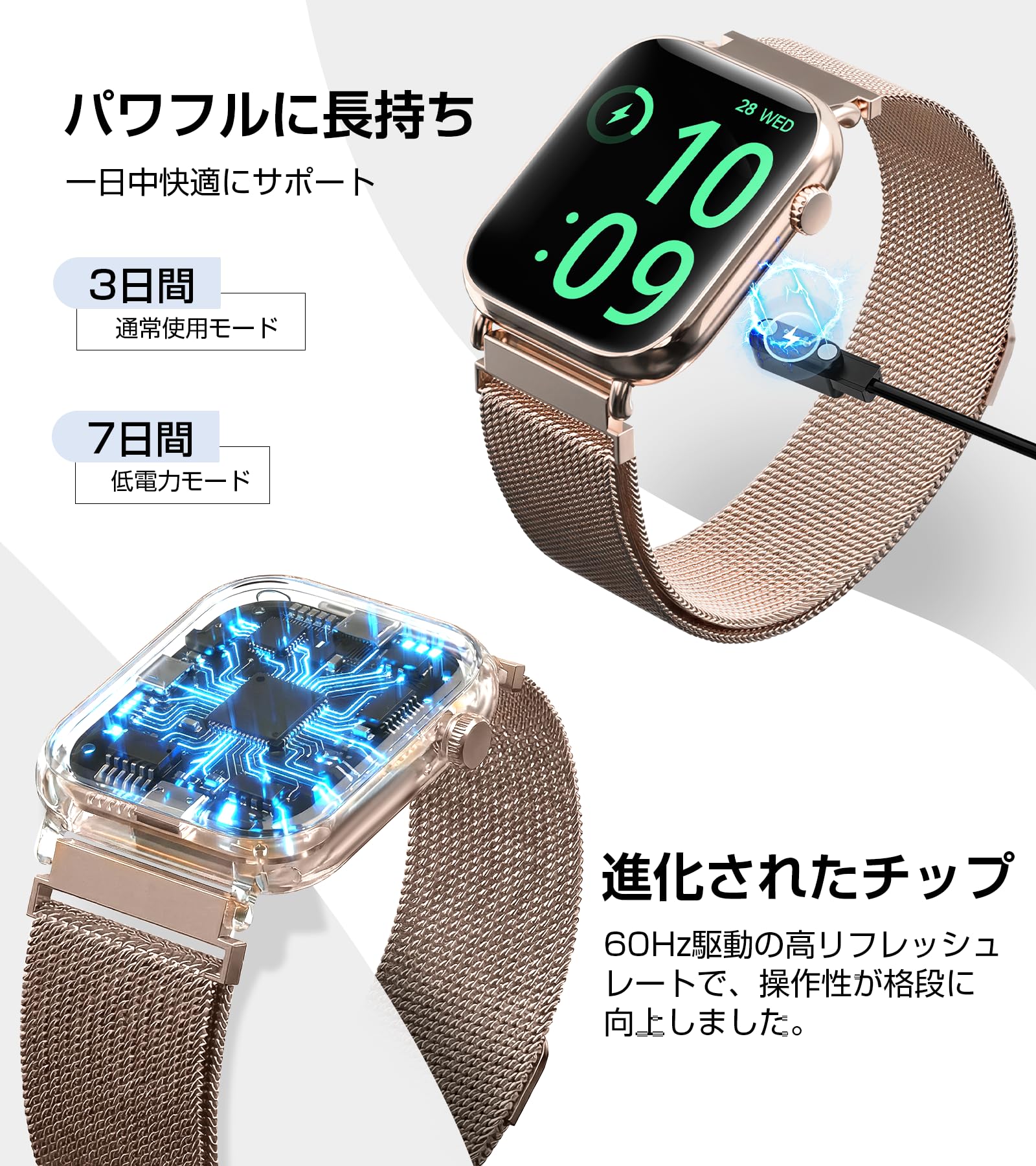 Amazon | スマートウォッチ 2026新モデル【オシャレなマグネット式金属
