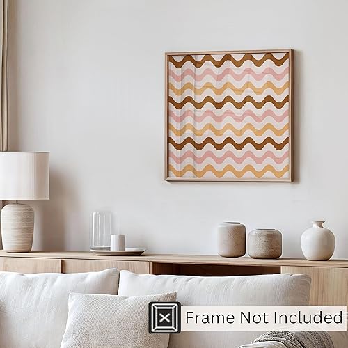 Miniatura 4 de Ethan Taylor Abstract Wall Art Prints Unframed Square Posters 'Retro 70s Hippie Chevron Pattern III' Retro Home Décor for Living Room, Bedroom,